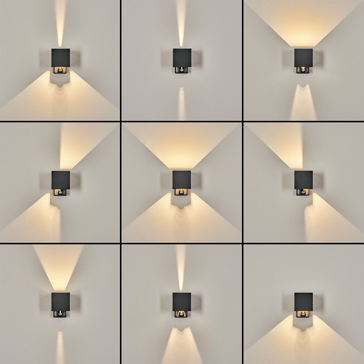 hofstein Außen-Wandleuchte Außenwandlampe mit Bewegungsmelder aus Metall in Anthrazit/Klar, moderne Leuchte mit Up&Down-Lichteffekt für Garten/Terrasse/Hof, IP54