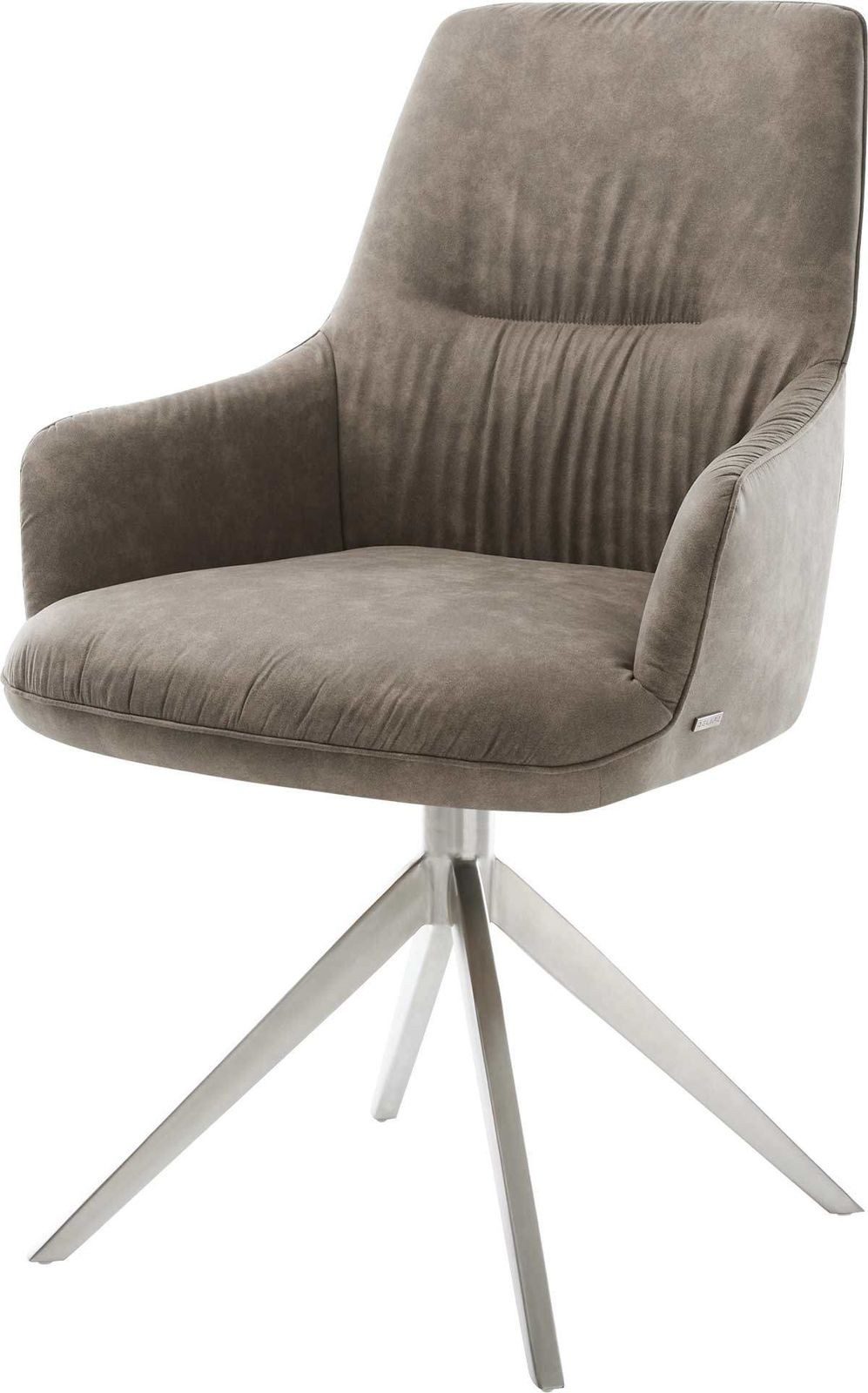 DELIFE Polsterstuhl Zelia-Flex, mit Armlehnen Kreuzgestell breit Edelstahl günstig online kaufen