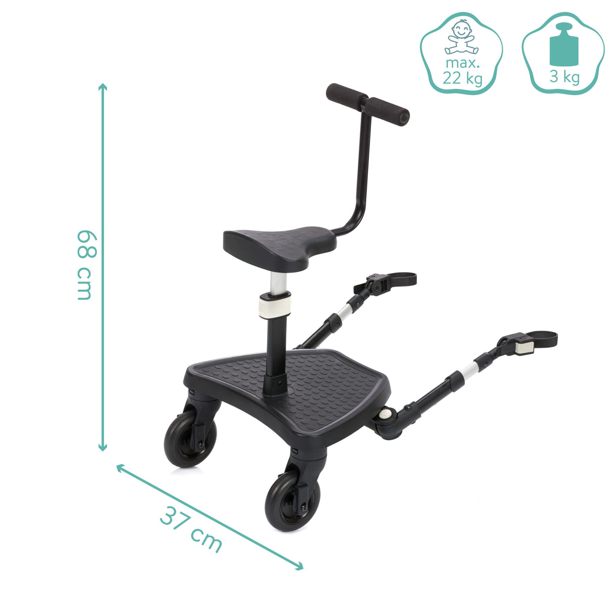 Fillikid Kinderwagenaufsatz Buggyboard FlexiRide Schwarz Exklusiv