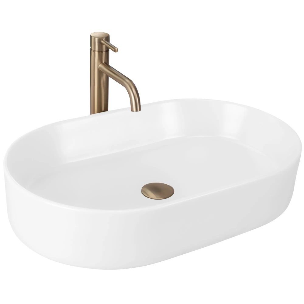 wohnwerk.idee Aufsatzwaschbecken Waschbecken Matt Weiß Beige günstig online kaufen