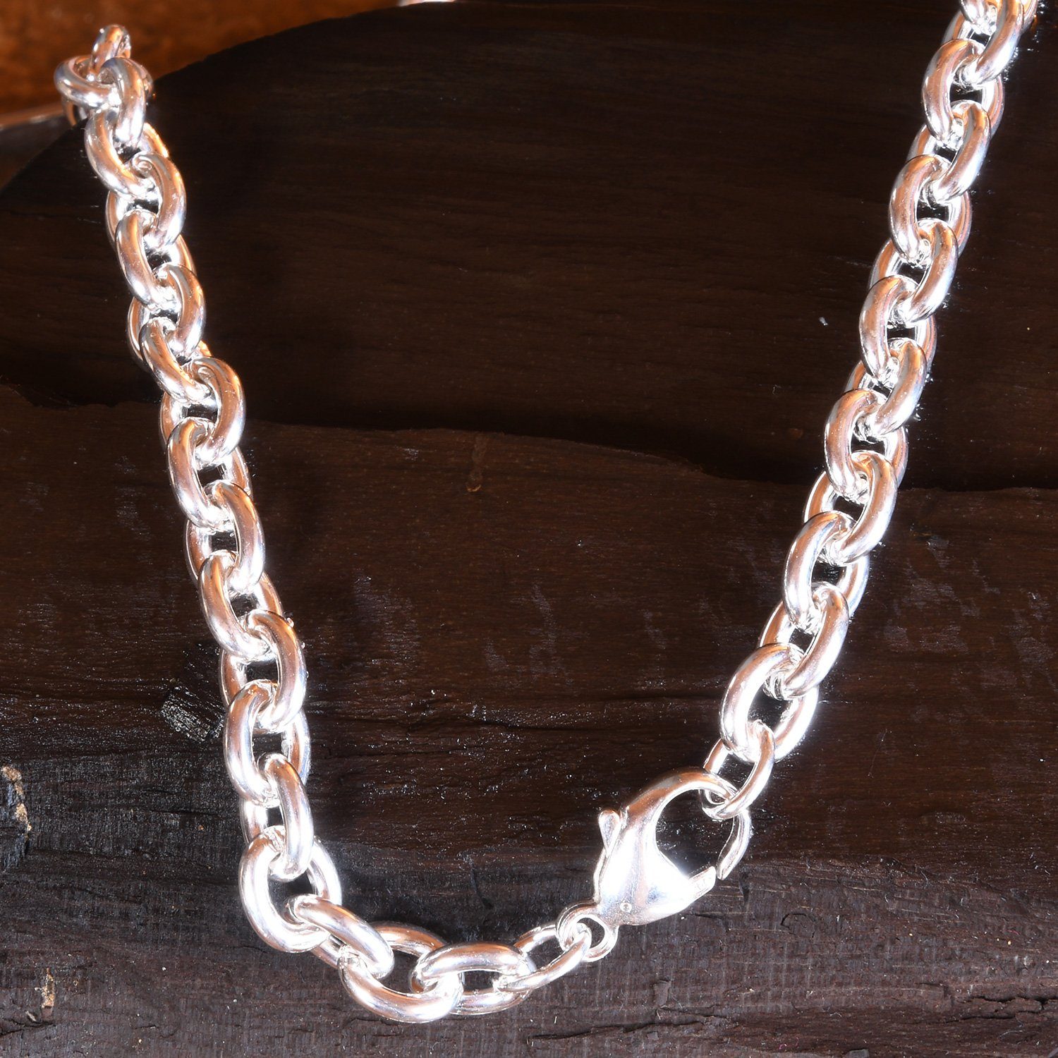 Herren Schmuck HOPLO Silberkette Silberkette Ankerkette 7,1 mm 50 cm massiv Silber Halskette hochwertige Halskette (inkl. Schmuc