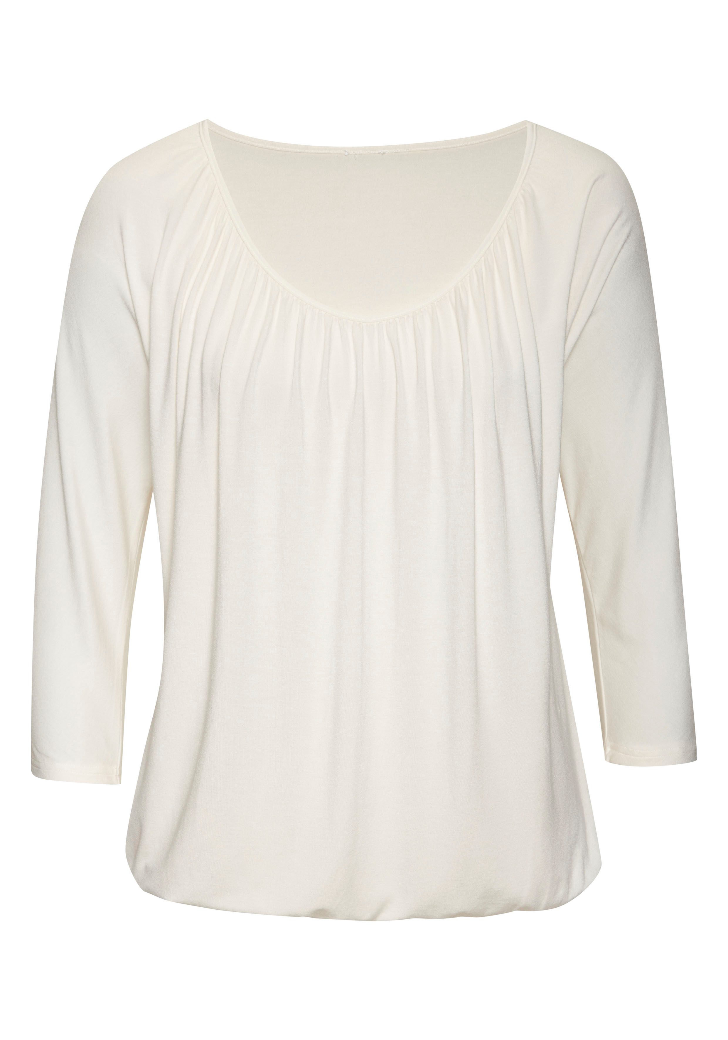 LASCANA 3/4-Arm-Shirt mit zarter Raffung am günstig online kaufen