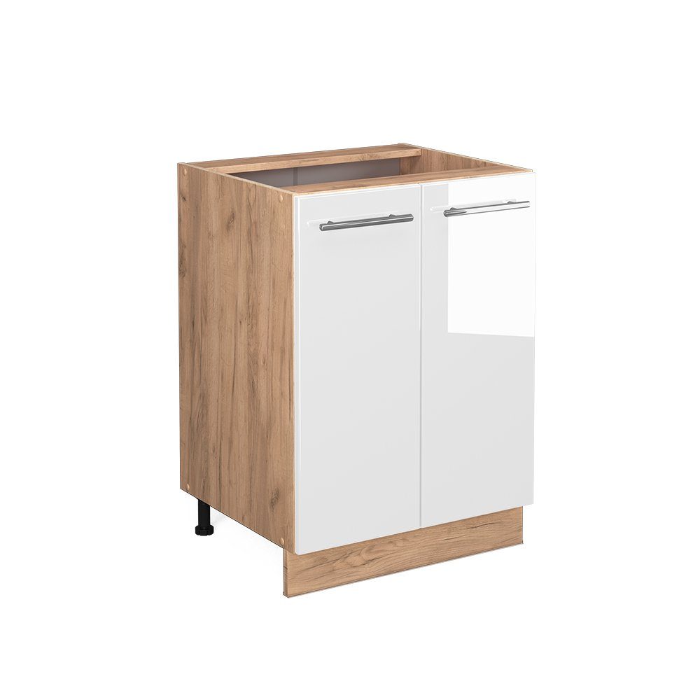 Vicco Unterschrank Fame-Line, Weiß Hochglanz/Goldkraft Eiche, günstig online kaufen