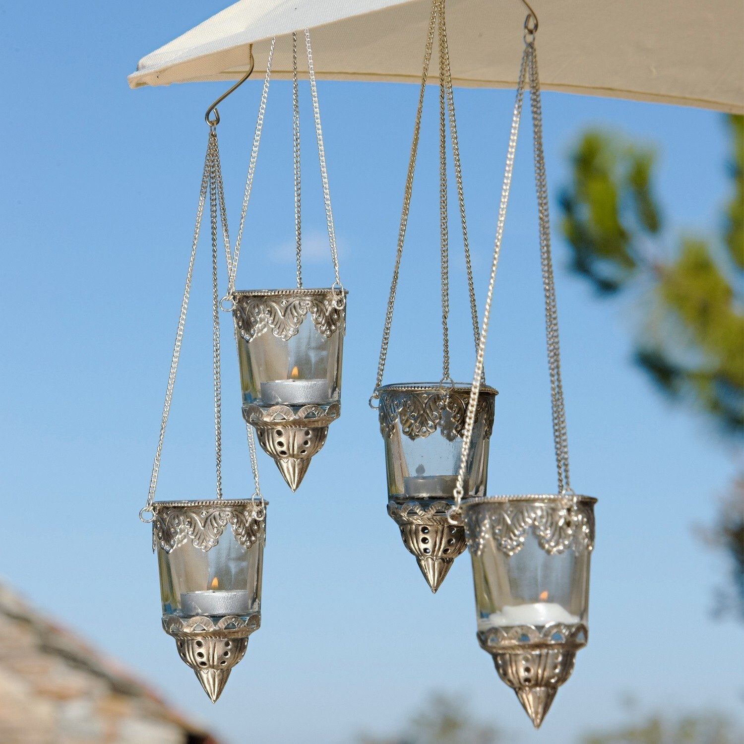 Mirabeau Windlicht Windlichter 4er Set Céleste klar/silber (4er Set, 4er Set)