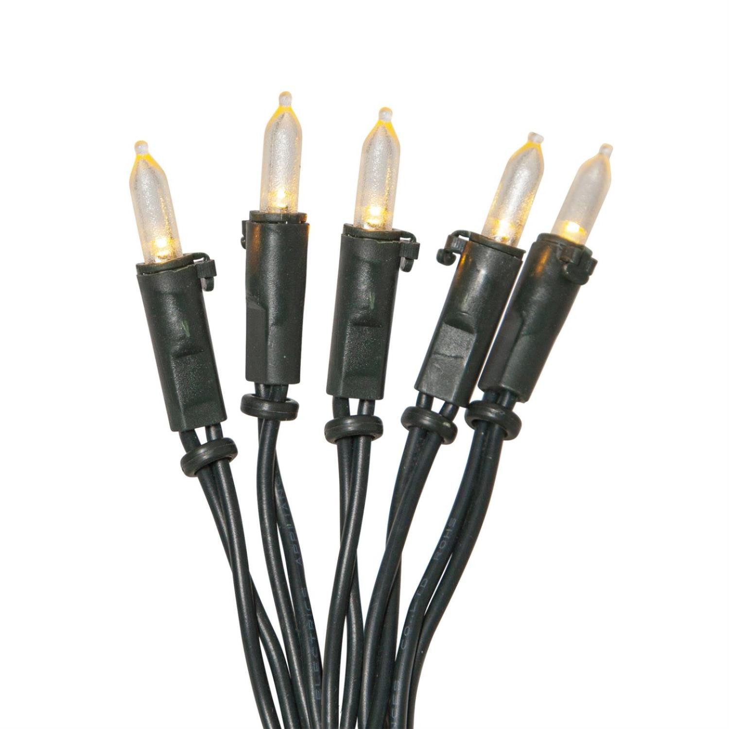 MARELIDA LED-Lichterkette Weihnachtslichterkette Pisello 35 warmweiße LED 5,1m für Innen grün, 35-flammig