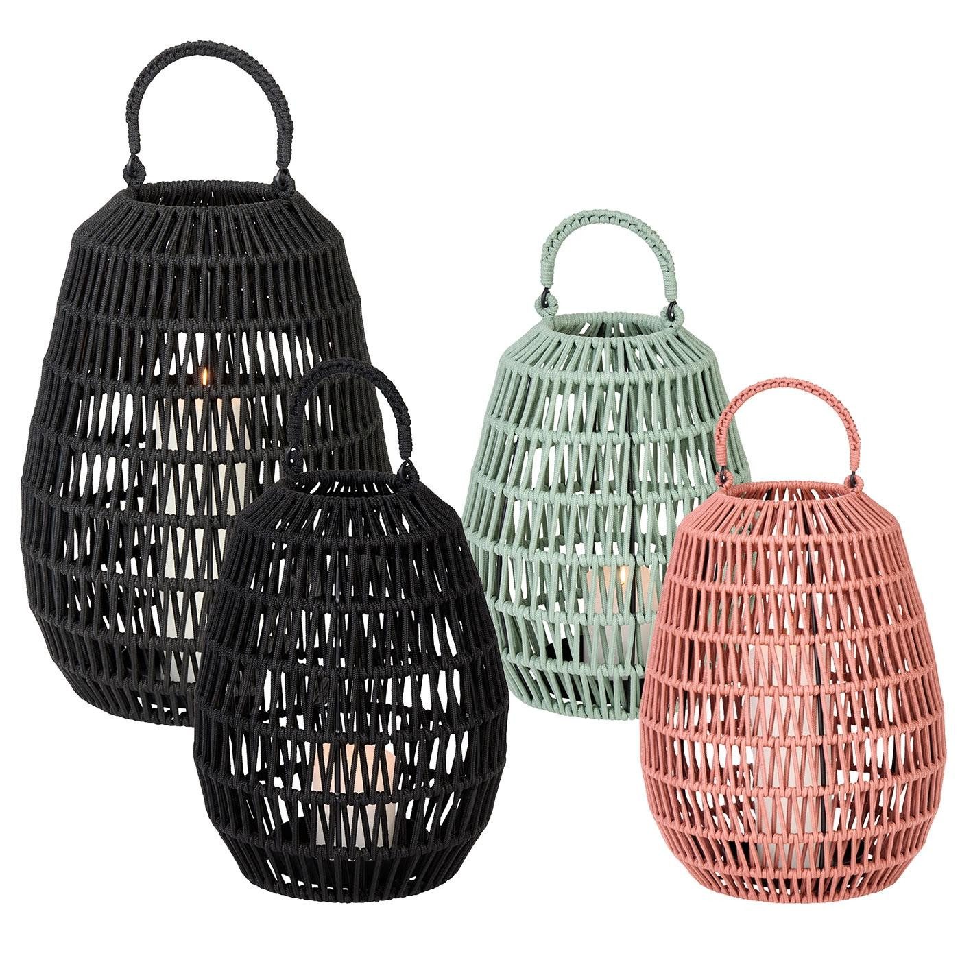 Lambert Windlicht Laterne Cahaya Outdoor Kordel Schwarz (47cm) günstig online kaufen