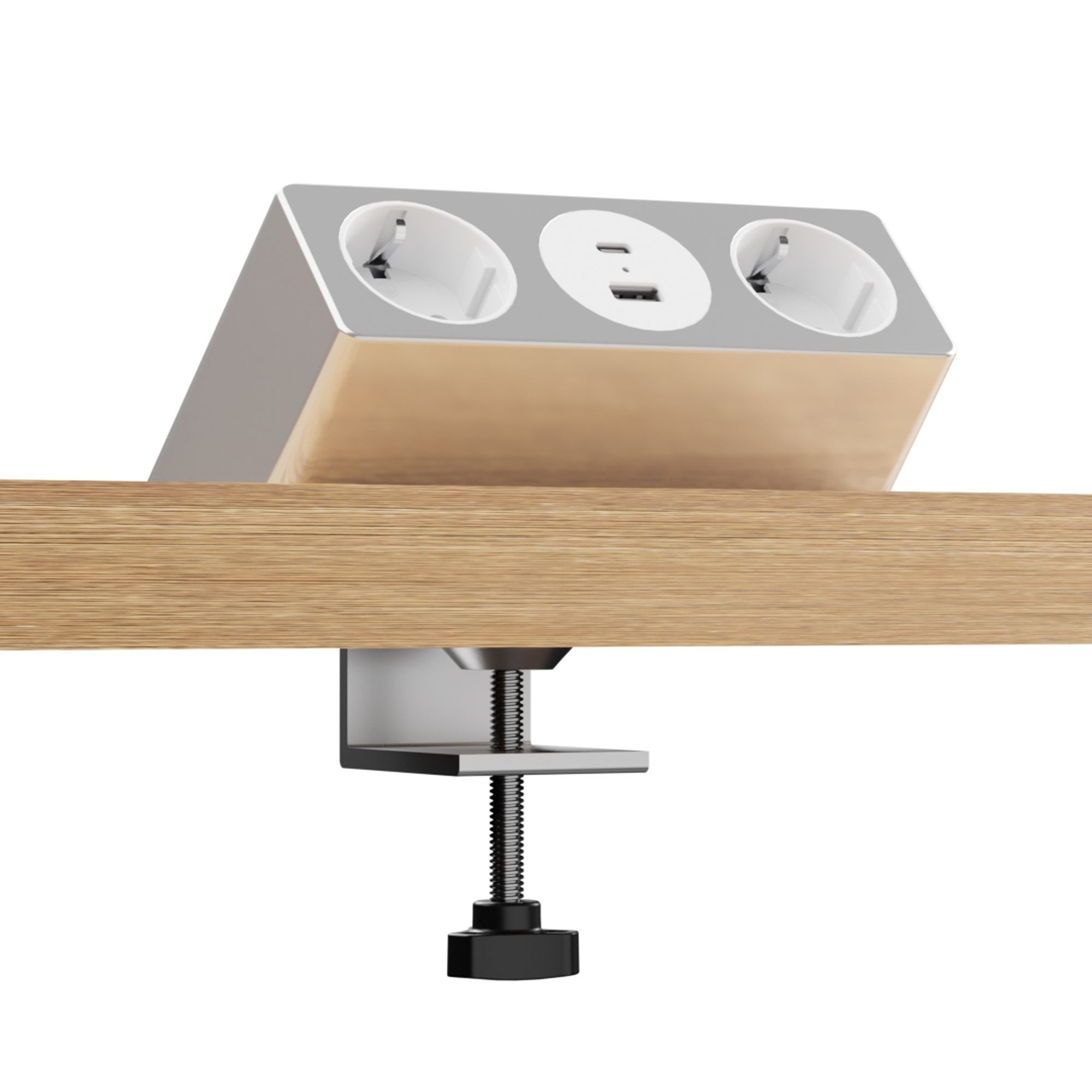 Steckdose Nexura; Tischsteckdose, 2x 230VAC, USB A/C 30W, flexible Montage