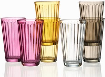 Ritzenhoff & Breker Longdrinkglas Wela, Glas, topaktuelles Innen-Facetting, 400 ml