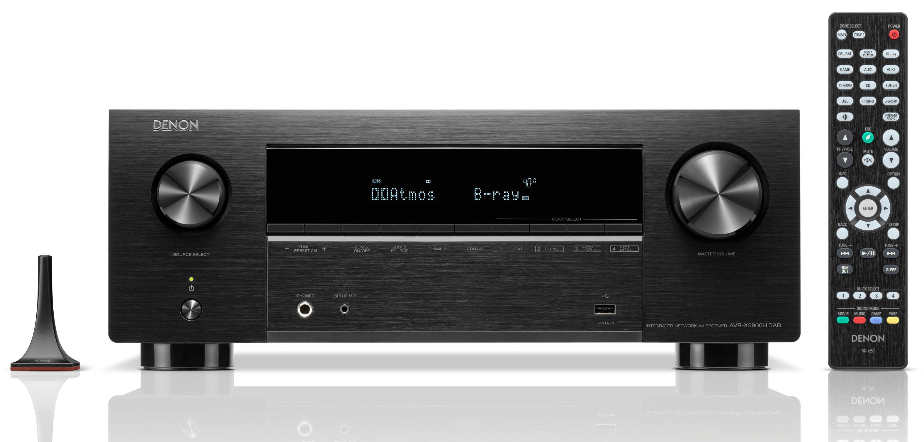 Denon AVR-X2800H DAB 7.2 AV-Receiver (Bluetooth, LAN (Ethernet), WLAN, mit DAB)