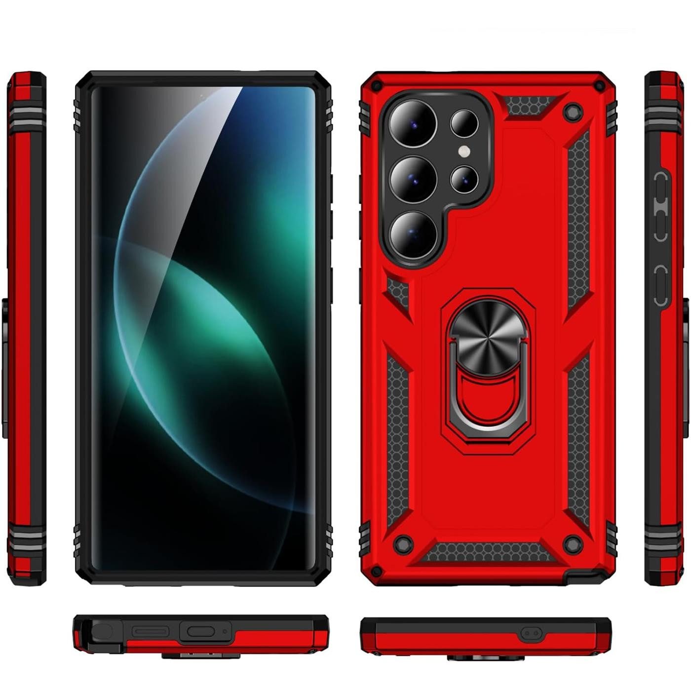 CoolGadget Handyhülle Armor Shield Case für Samsung Galaxy S25 Ultra 6,9 Zoll, Outdoor Cover mit Magnet Ringhalterung Hülle für Samsung S25 Ultra