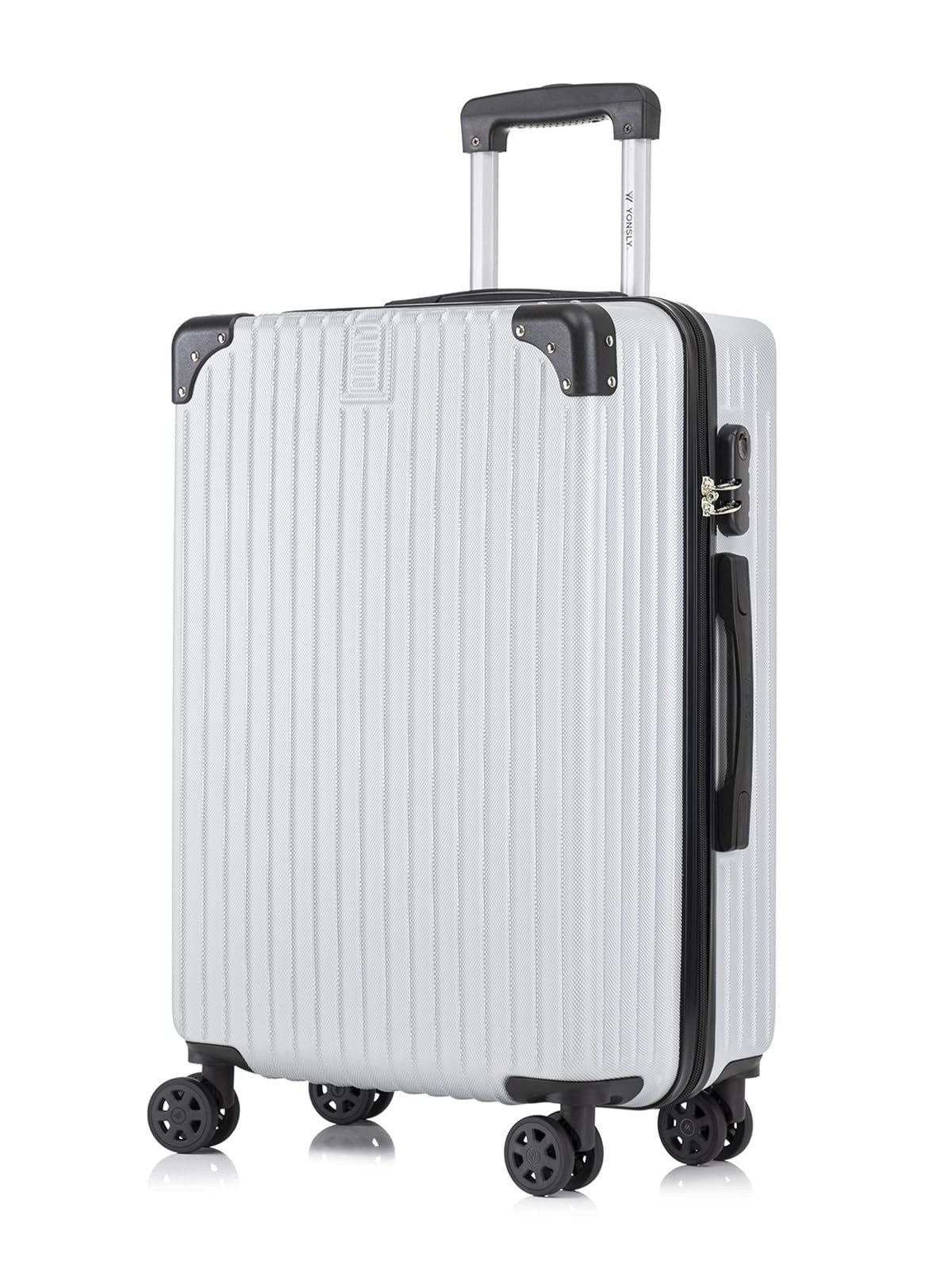 YONSLY Hartschalen-Trolley Reisekoffer ABS Hartschalen Trolley, Rollkoffer Handgepäck, 4 Rollen, Sicherheitsschloss, Weichem Gummigriff,56/66/76 cm, 45/69/99 L
