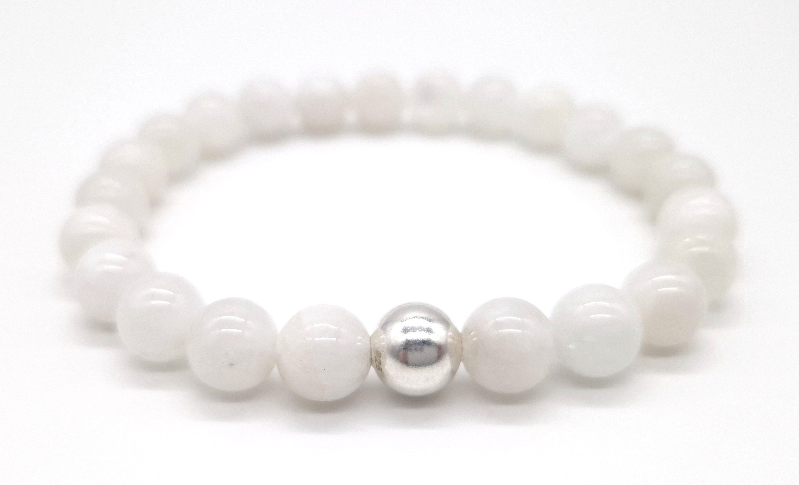 NAHLE Perlenarmband Mondstein 8mm mit 925 Silberperle (inkl. Schmuckbox), d günstig online kaufen