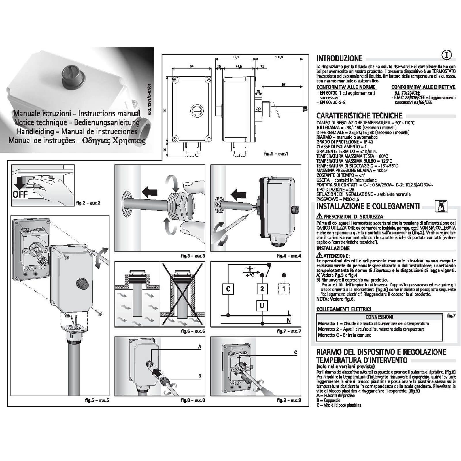 Caleffi Heizkörperthermostat Caleffi Temperaturbegrenzer 1/2" Regelthermostat Temperaturregler