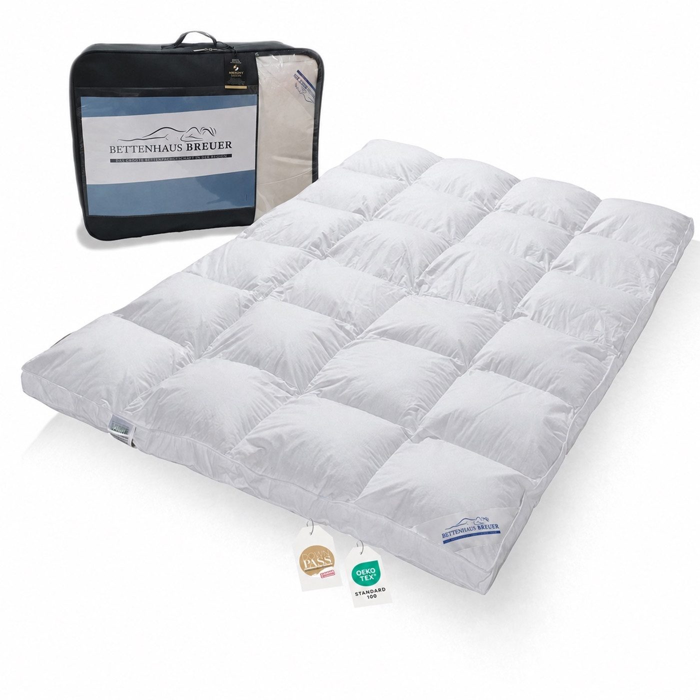 SPESSARTTRAUM Daunenbettdecke Polarwarm Hochsteg Daunendecke 100% neue Daunen Klasse1 1040g 135x200, Füllung: 100% neue weiße Daunen Klasse1, Bezug: 100% Baumwolle, Allergikergeeignet