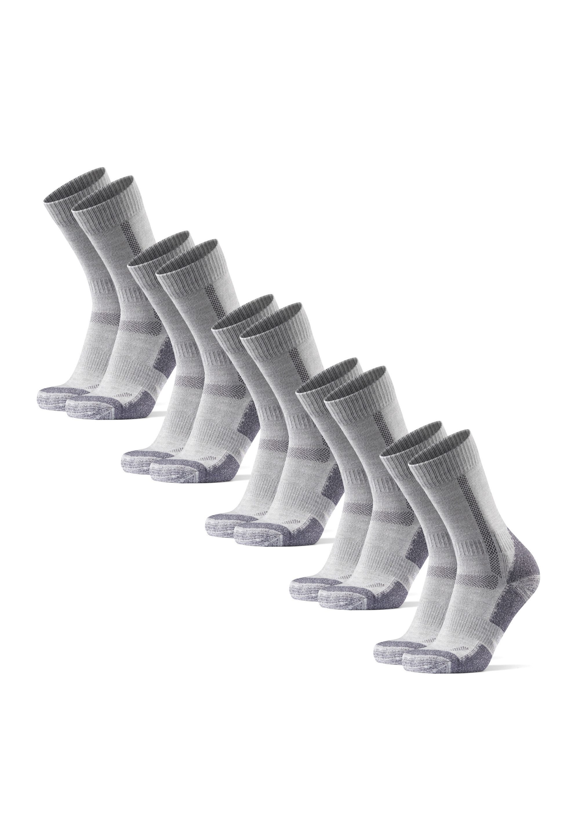 DANISH ENDURANCE Sportsocken Classic Crew 5 Paar Anti-Blasen Wandersocken für Damen & Herren, thermoregulierend