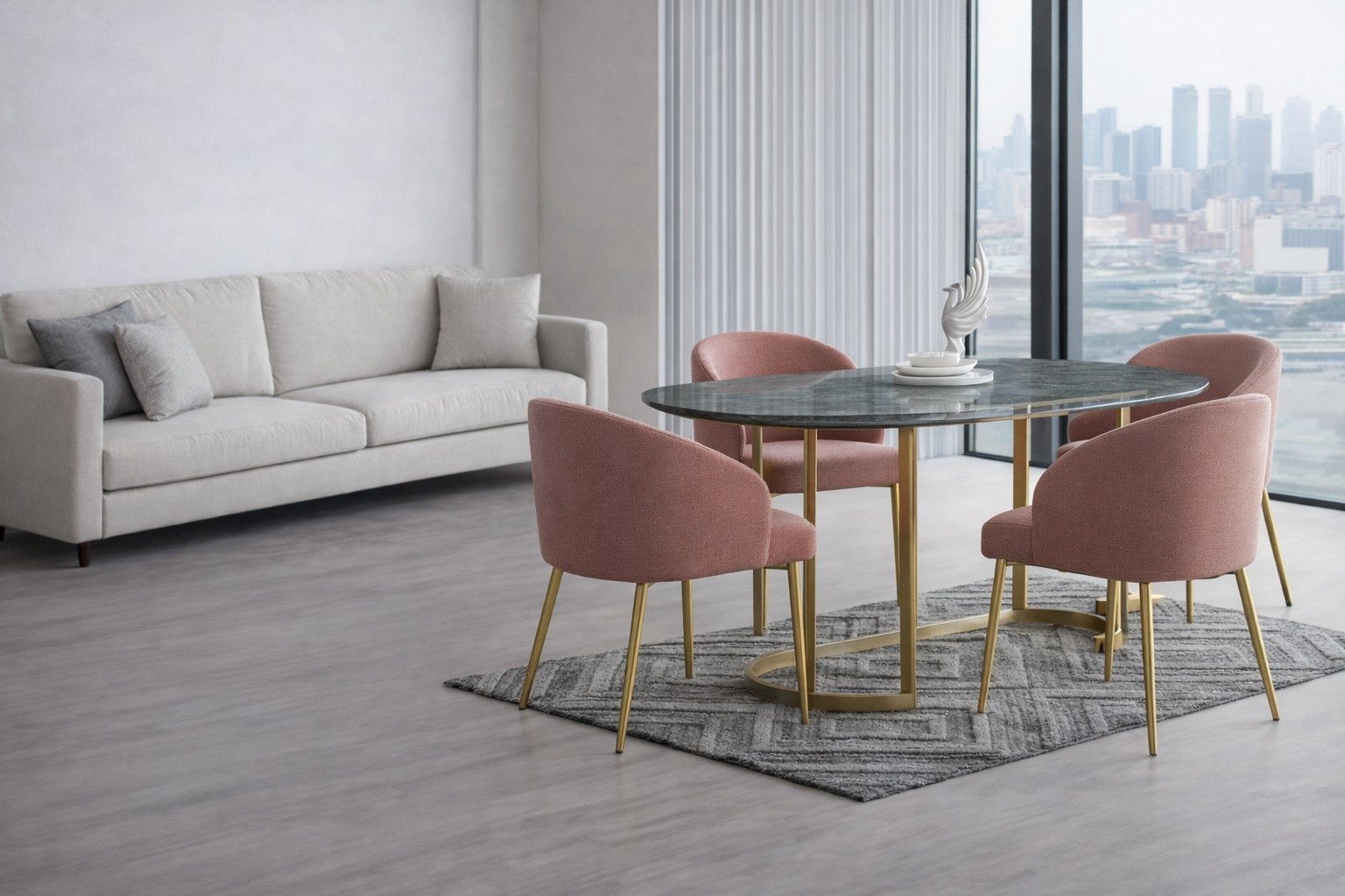Xlmoebel Esstisch Eleganter Esstisch aus Glas und Edelstahl in Gold für Ihr Zuhause (Tisch, Esstisch), Made in Europa