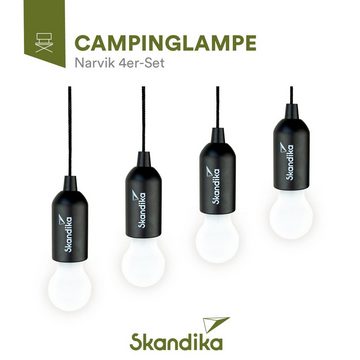 Skandika LED Gartenleuchte SKANDIKA Campinglampe Narvik (4er-Set), 4er Set, LED Lampe, Pull Light