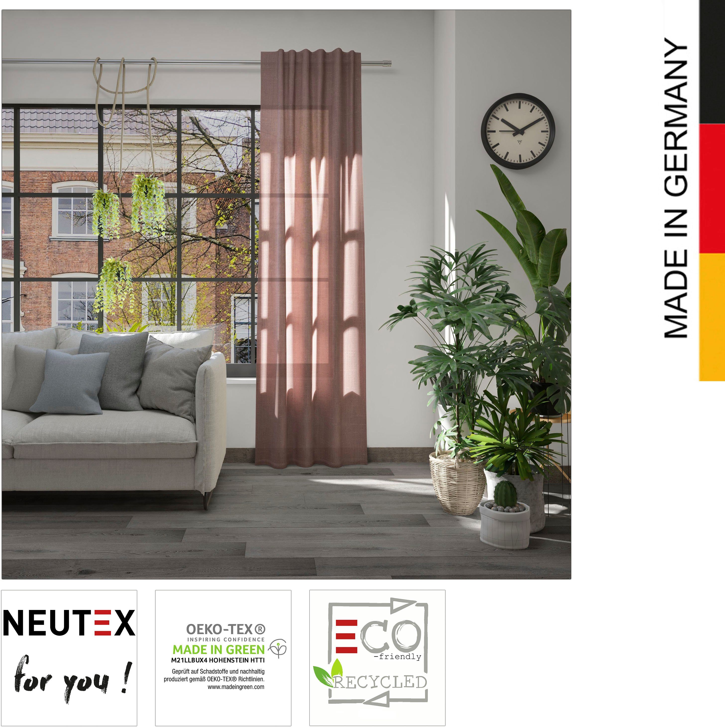 Vorhang Leon (1 St), lachs for Multifunktionsband you!, Neutex halbtransparent, Eco, nachhaltig
