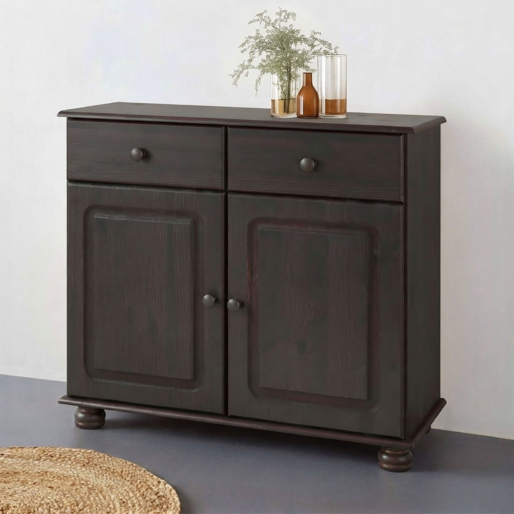 OTTO home Sideboard Mette, Kommode mit gefrästen, kugelförmigen Füßen, Breite 80 cm