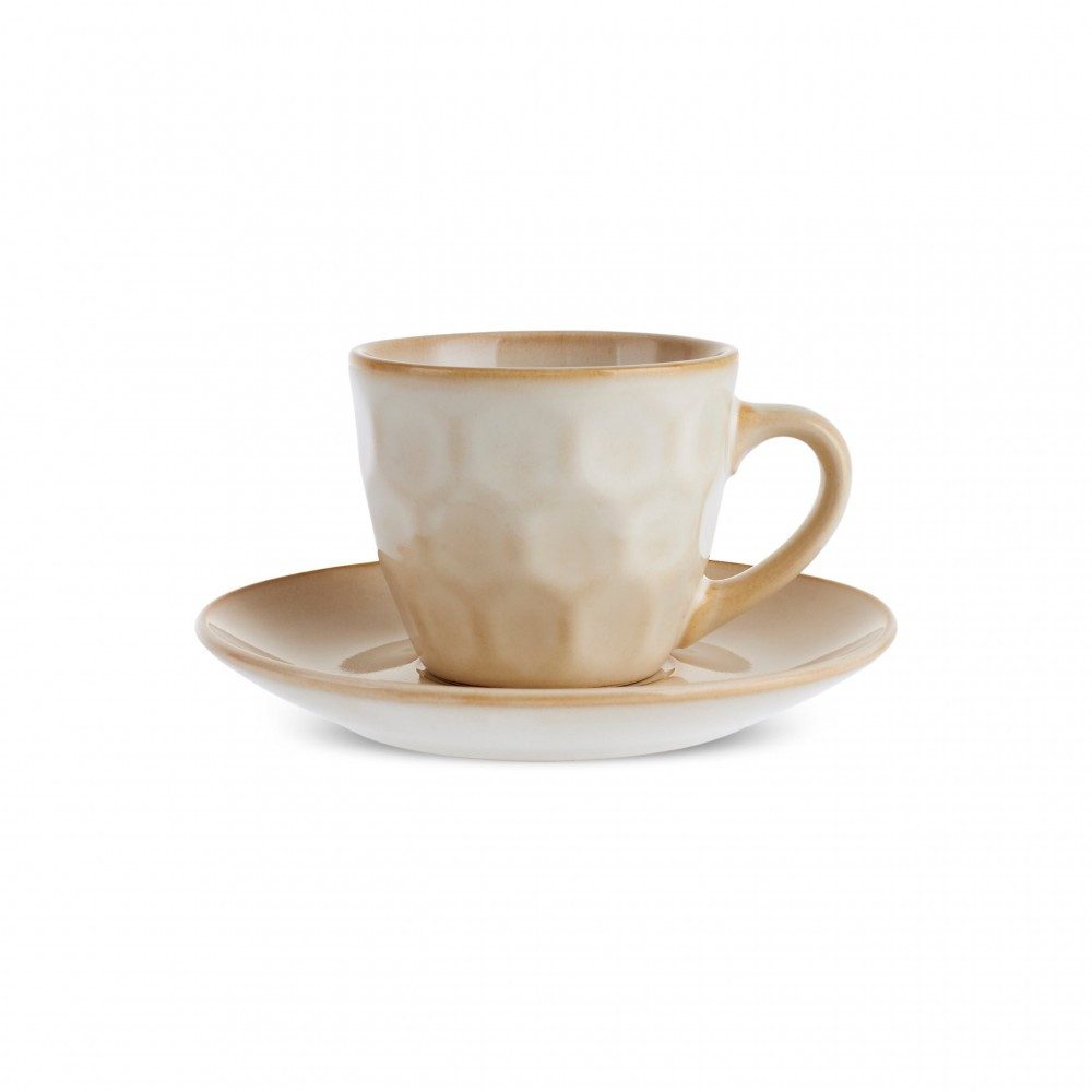 Karaca Kaffeeservice Karaca Aria Beige Reactive Koffiekopjesset voor 1 Persoon, 90 ml
