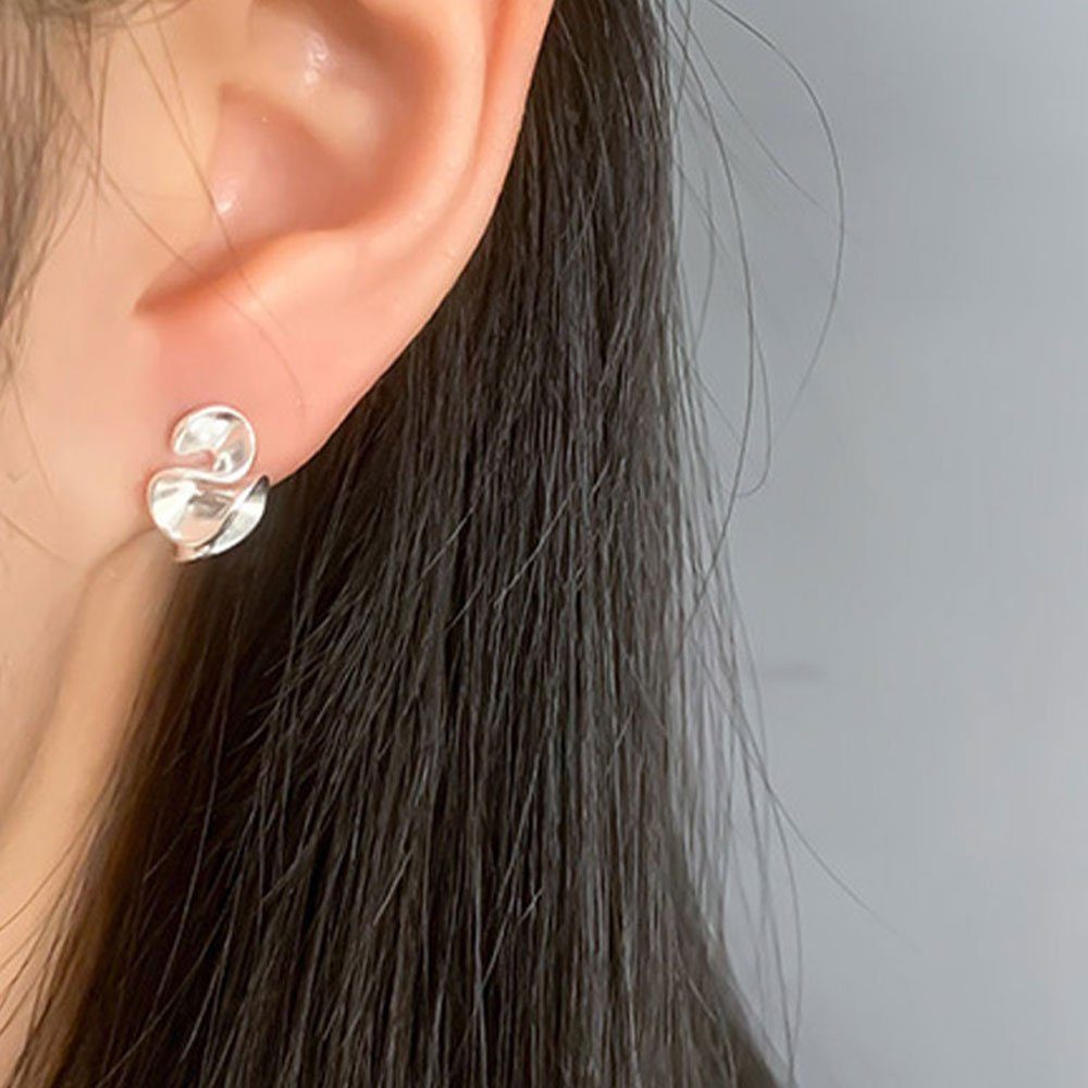 (2 Paar Ohrstecker 925Silber AUzzO~ Stück), minimalistische Hochzeits-Accessoires Damenschmuck Ohrhänger Paar Ohrringe Linien