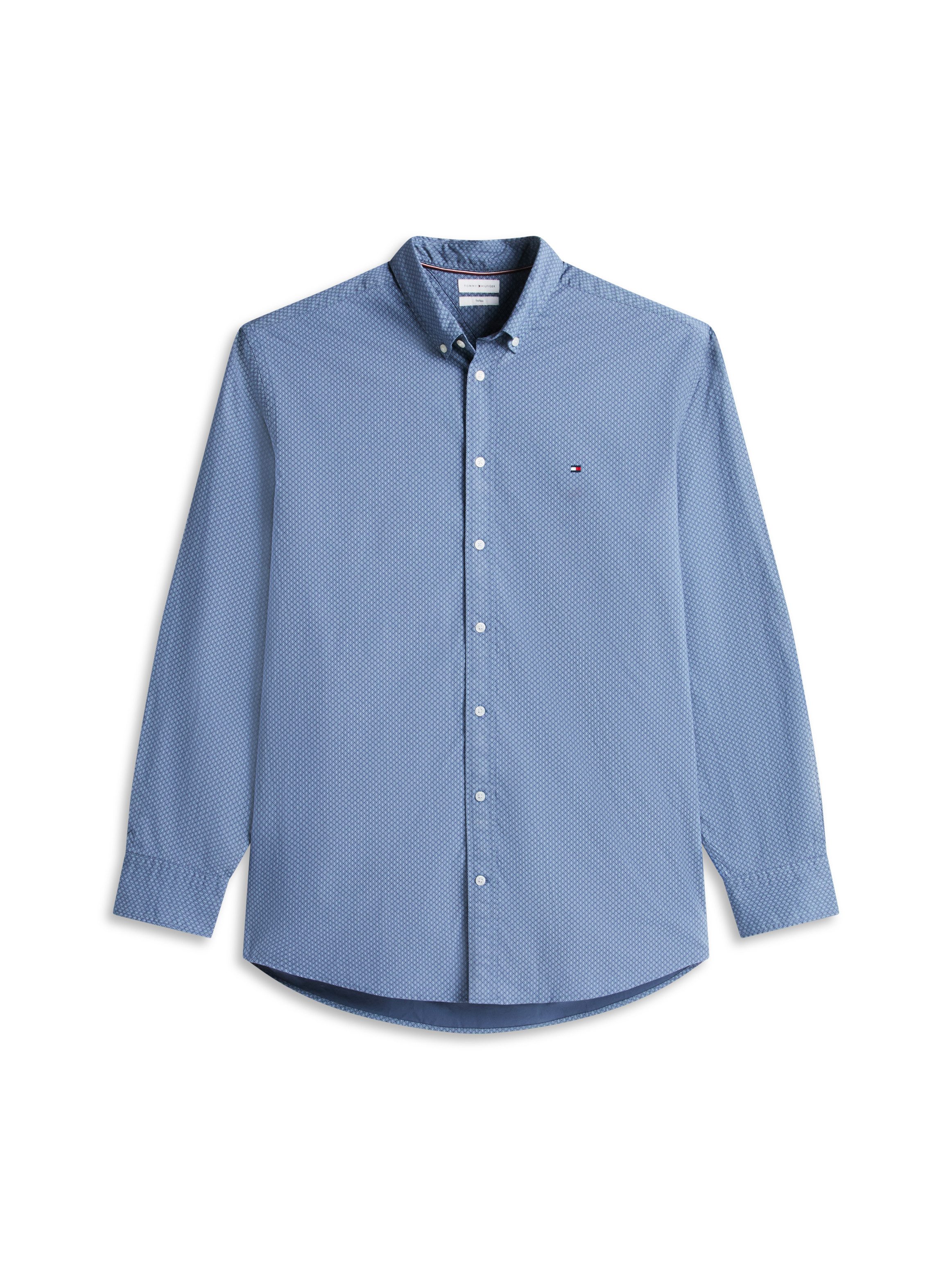 Tommy Hilfiger Big & Tall Langarmhemd BT-FLEX POPLIN GEO PRINT REGUAL FIT Große Größen, Button-down-Kragen – Bild 5 von 5