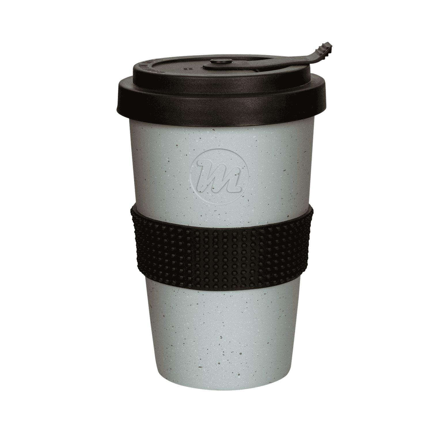 Mahlwerck Manufaktur Coffee-to-go-Becher Kaffeebecher + Deckel, Porzellan, auslaufsicher, 400 ml, spülmaschinengeeignet, 100% klimaneutral Stonewash Grey, matt