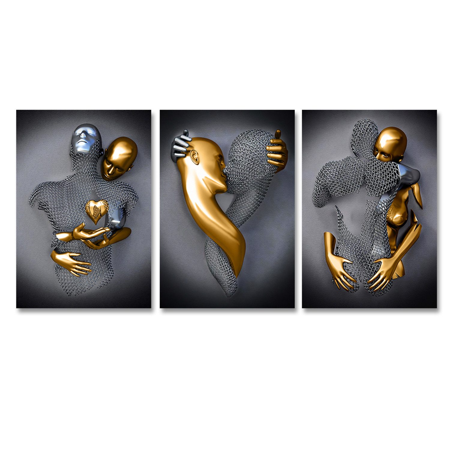 TPFLiving Kunstdruck OHNE RAHMEN, Skulpturen Liebespaar - auch im 3er Set e günstig online kaufen