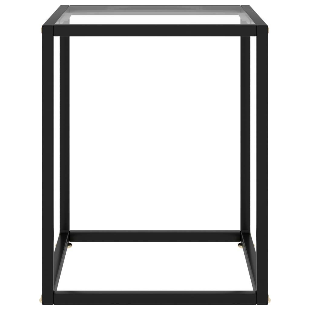 furnicato Hartglas 40x40x50 Schwarz cm mit Couchtisch