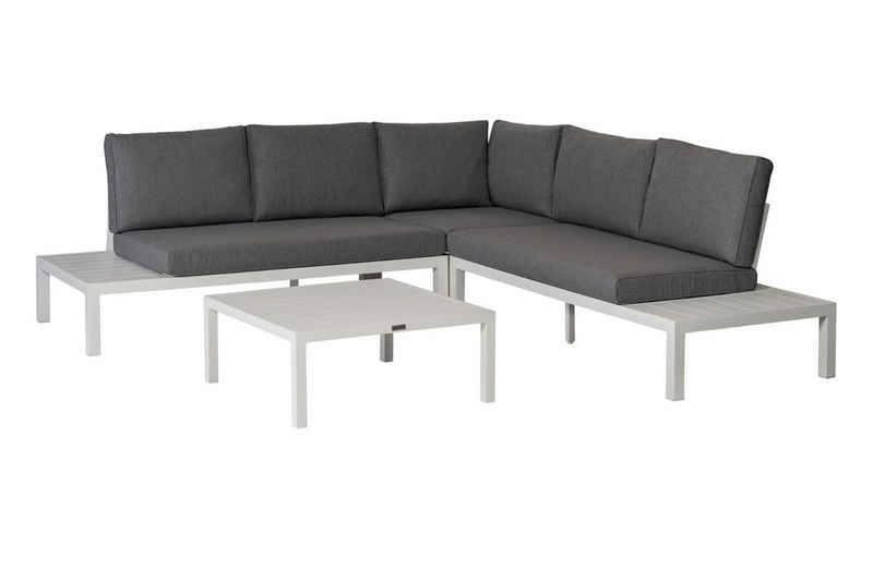 EXOTAN Gartenlounge-Set Lounge-Ecksofa - Set - La Vida - Aluminium Weiß, Unifarben