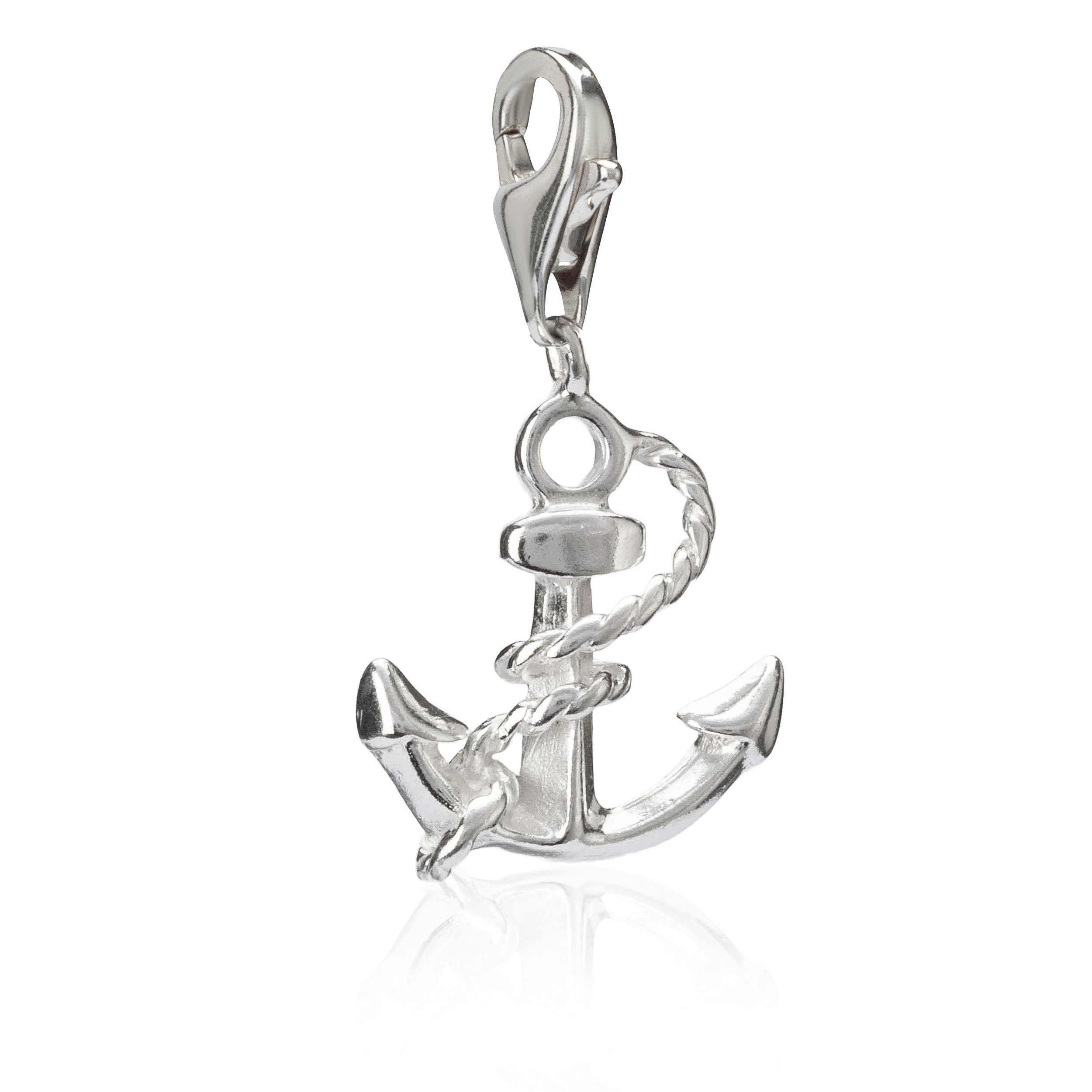 Charm-Einhänger Damen Charm-Anhänger Anker 925 Silber 17x14mm für
