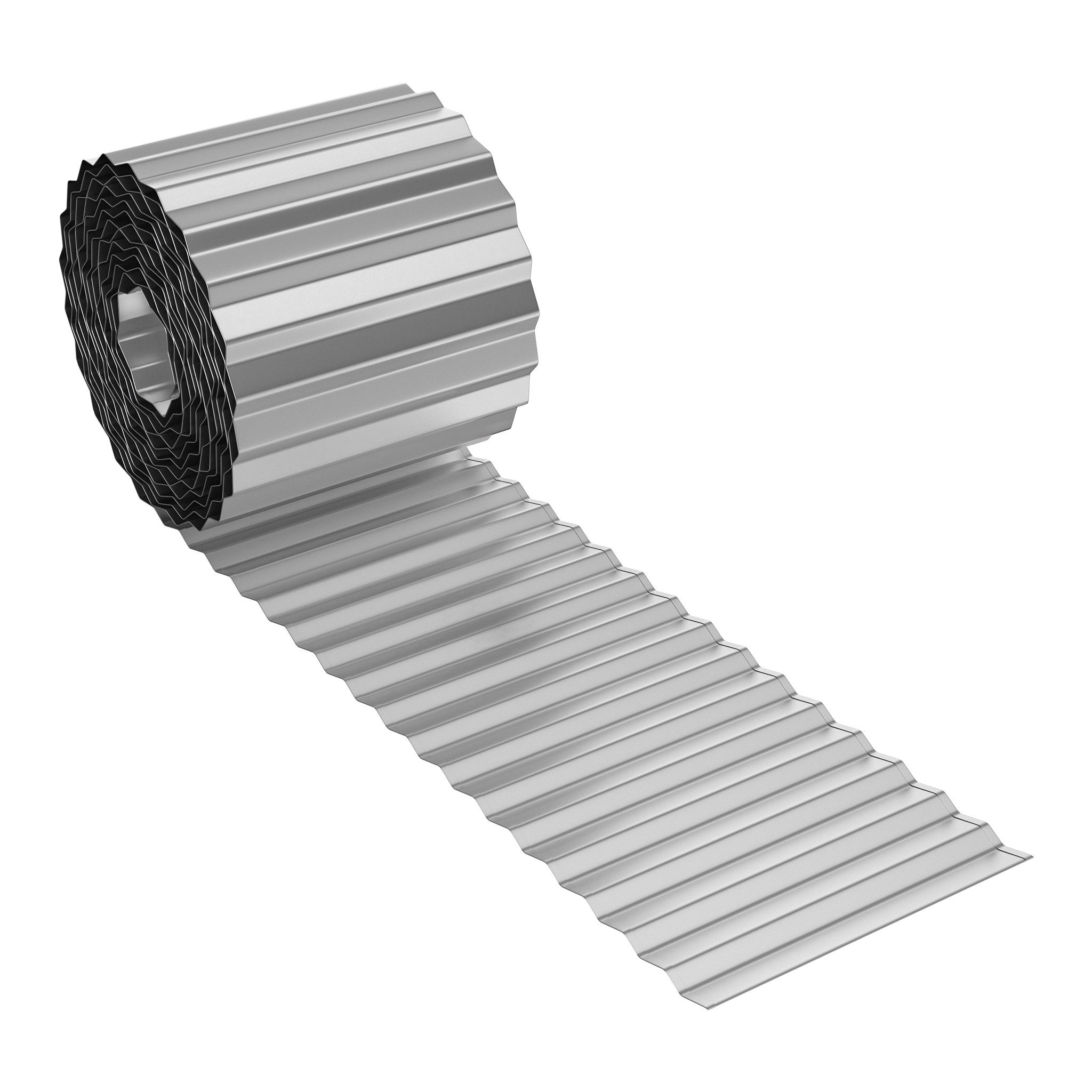 FIVMEN Rasenkante 5m/10m Beetbegrenzung aus Metall Beetumrandung Verzinkt, 15cm/18cm Hoch, Silber/Schwarz/Rost, Rasenbleche Mähkante Flexible Rasen Umrandung