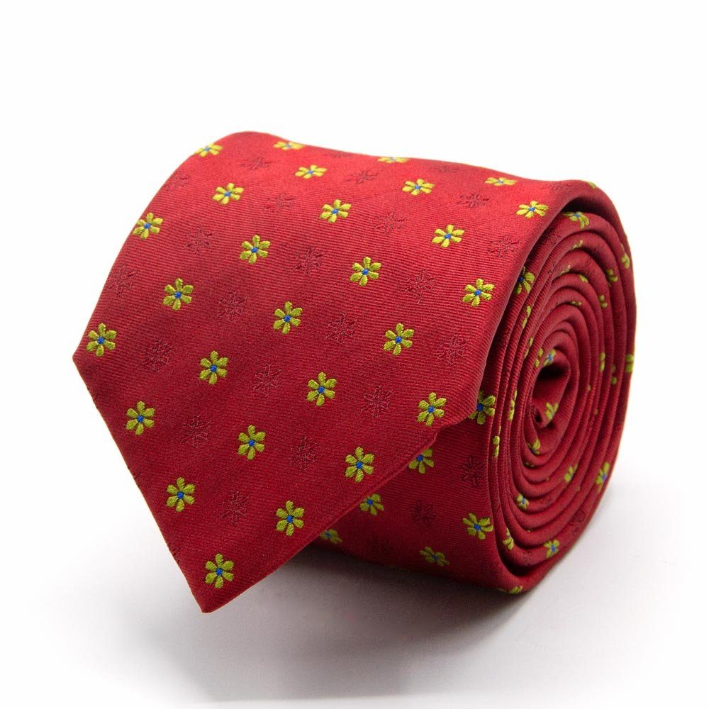 BGENTS Krawatte Seiden-Jacquard Krawatte mit Blüten-Muster Breit (8 cm)