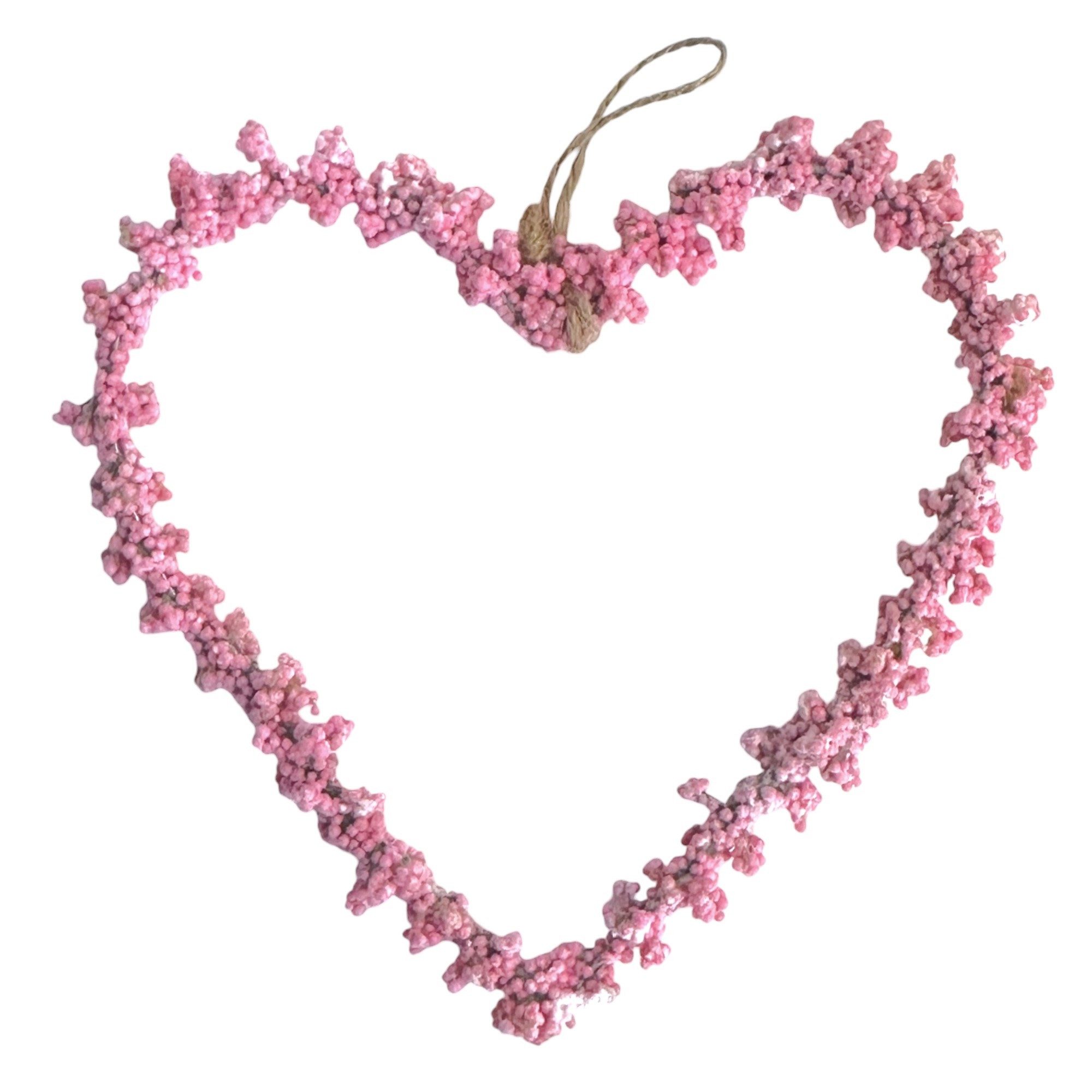 Kunstkranz Künstliches Schleierkraut-Herz ca. 16cm, Herzhänger Türkranz Rosa, Gasper