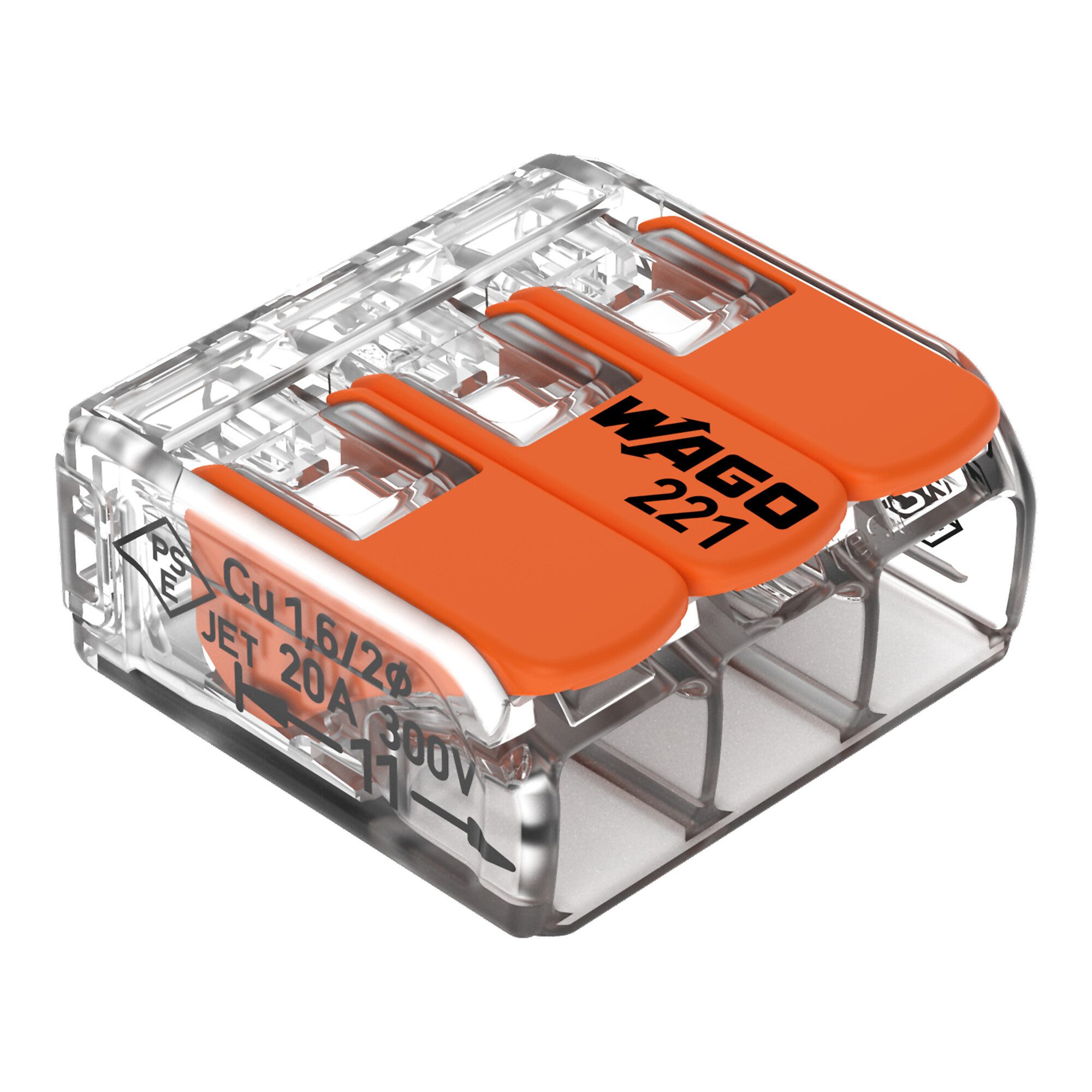 WAGO Koax-Kabelverbinder WAGO GmbH& Co. KG Compact-Verbindungsklemme 3-Leiter bis 4qmm 221-413