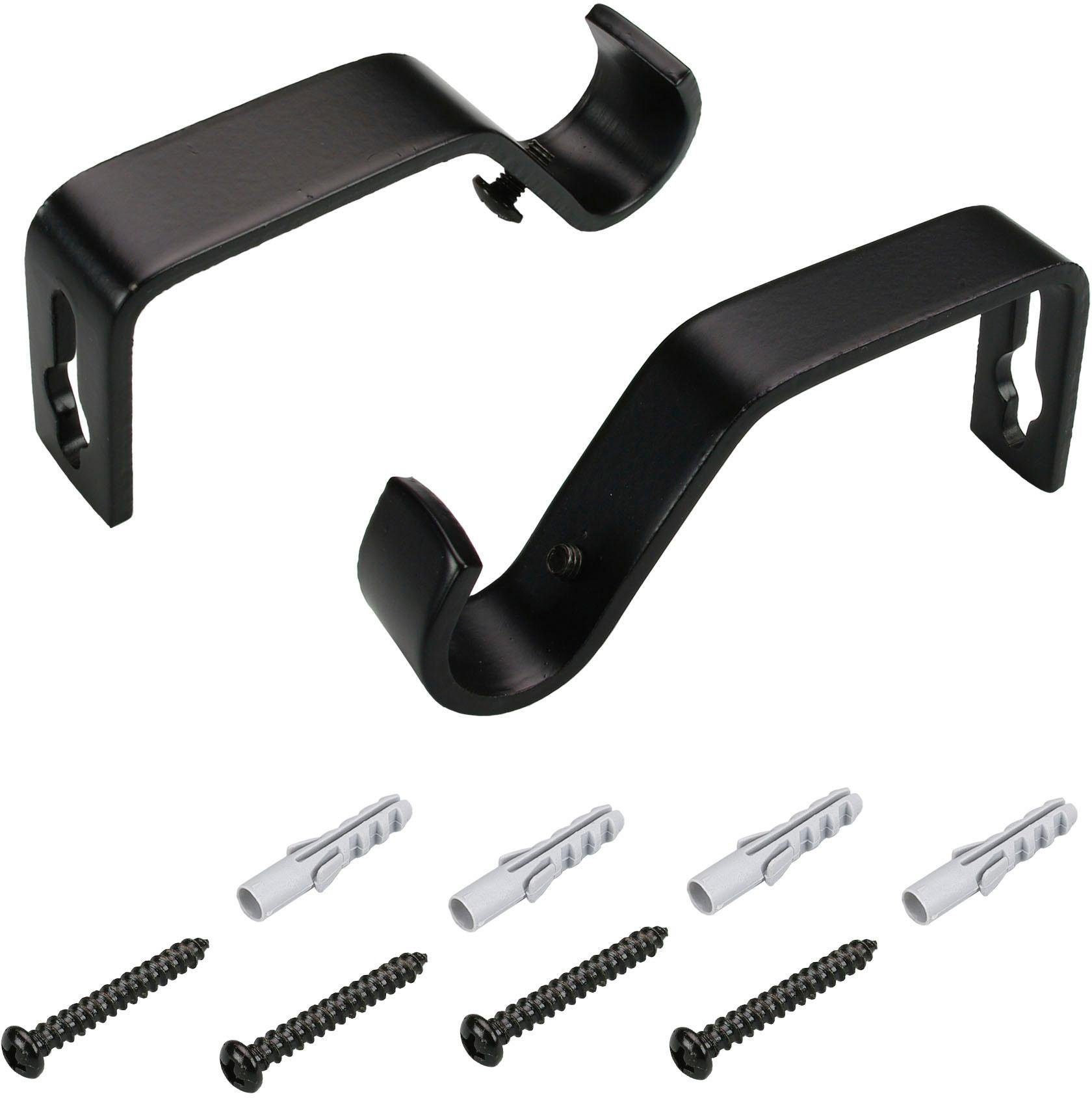 Liedeco Träger, Gardinenstangen, (Set, 2-St), für Gardinenstangen Ø 16 mm