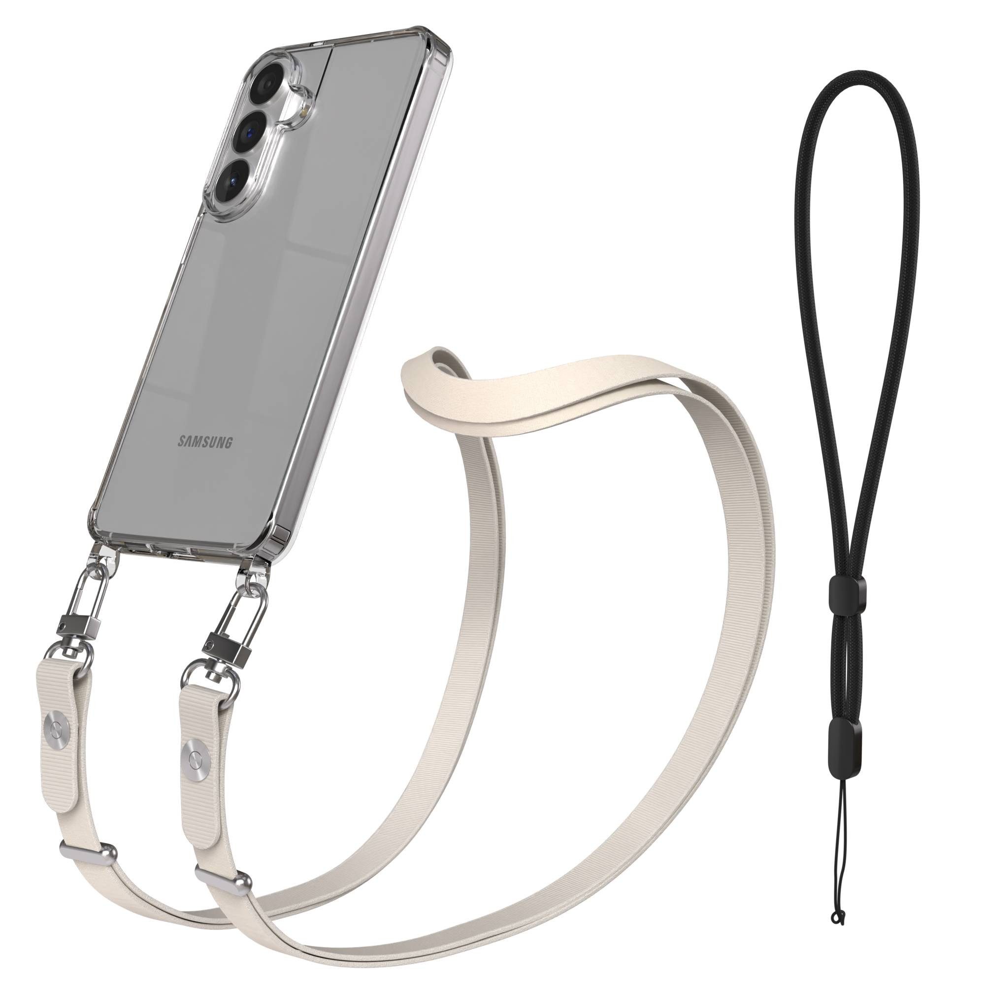 EAZY CASE Handykette für Samsung Galaxy S26 Plus Handyhülle mit Handyband magnetisch, Kordel fürs Handy in Taupe mit flexibler Länge und Magnetband