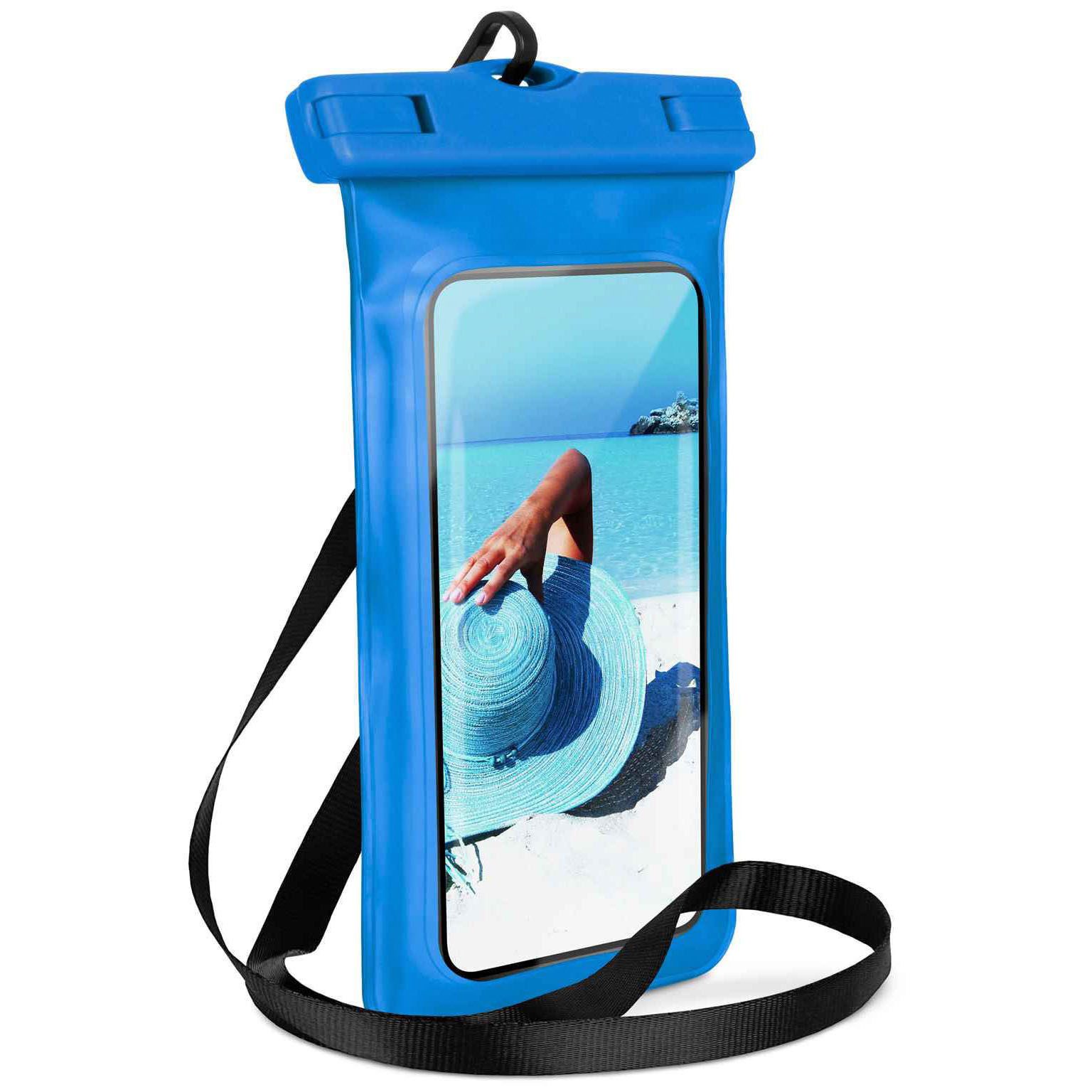 ONEFLOW Handyhülle für Redmi Note 10 5G Wasserdichte Tasche BeachBag Blau 6,5 Zoll, Hülle mit Touch Kamera Fenster IPX8 Unterwasser-Tasche zum Schwimmen