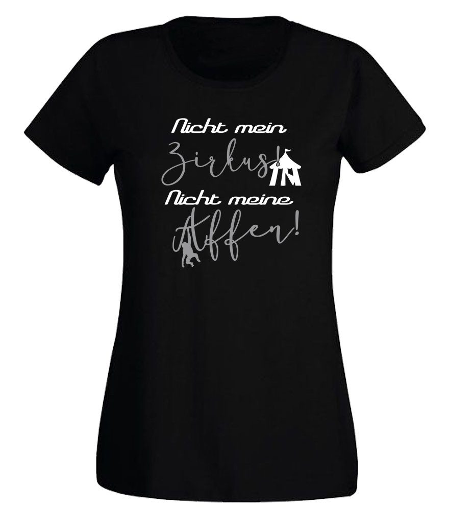G-graphics Print-Shirt Nicht mein Zirkus! Nicht meine Affen! Slim-fit- Dame günstig online kaufen