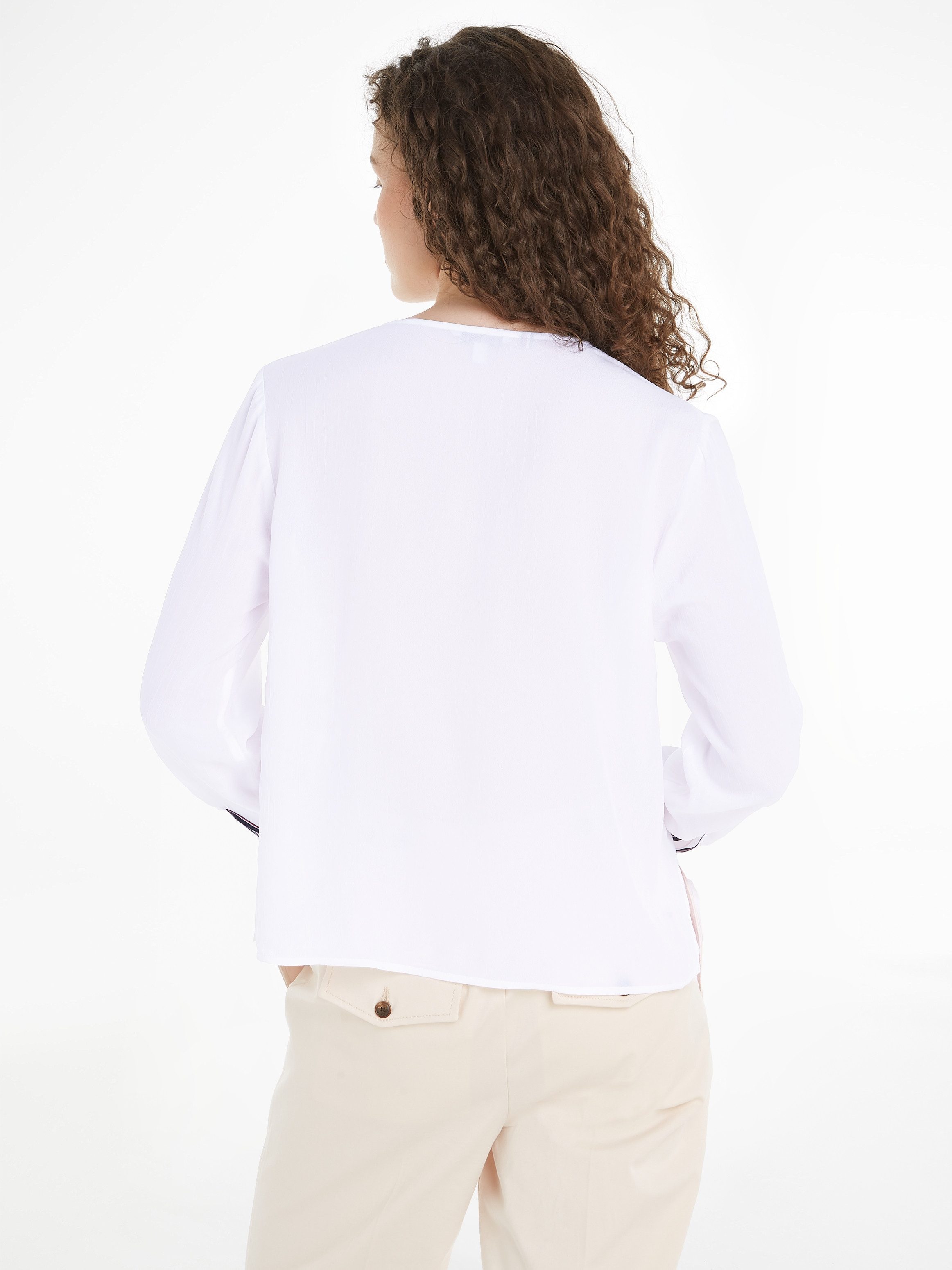 Tommy Hilfiger Langarmbluse VISCOSE CREPE V-NECK günstig online kaufen