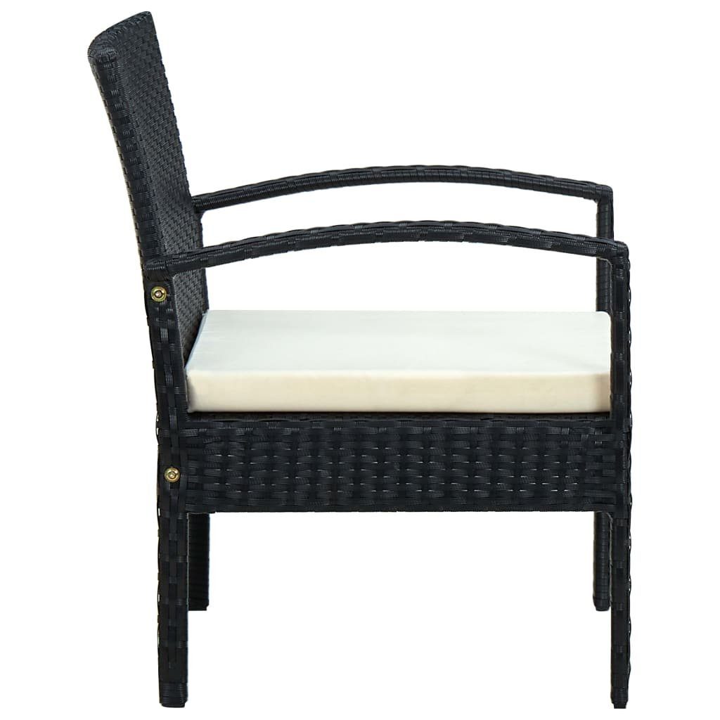 furnicato Sessel Gartenstuhl aus pulverbeschichtetem Stahl mit PE-Rattan, 58x58x72 cm, (1-St)