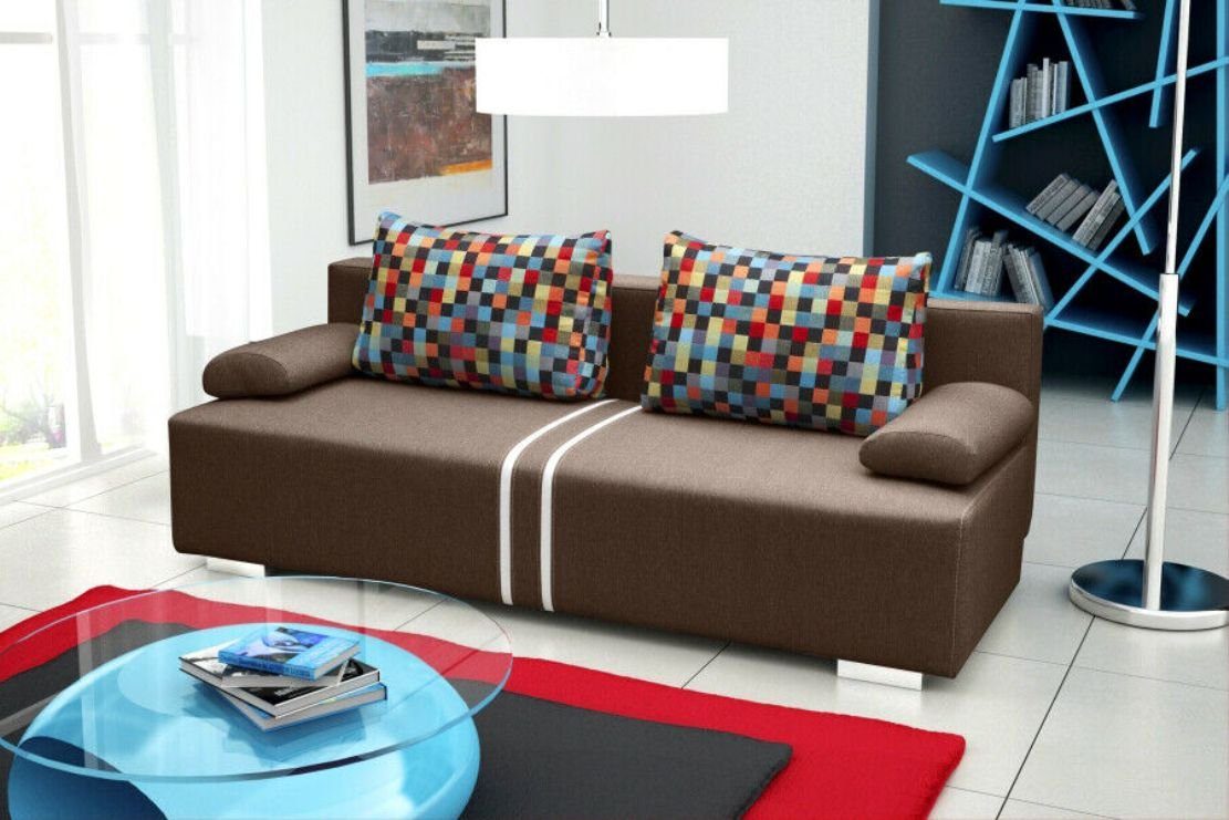 JVmoebel Sofa, Mit Bettfunktion Braun