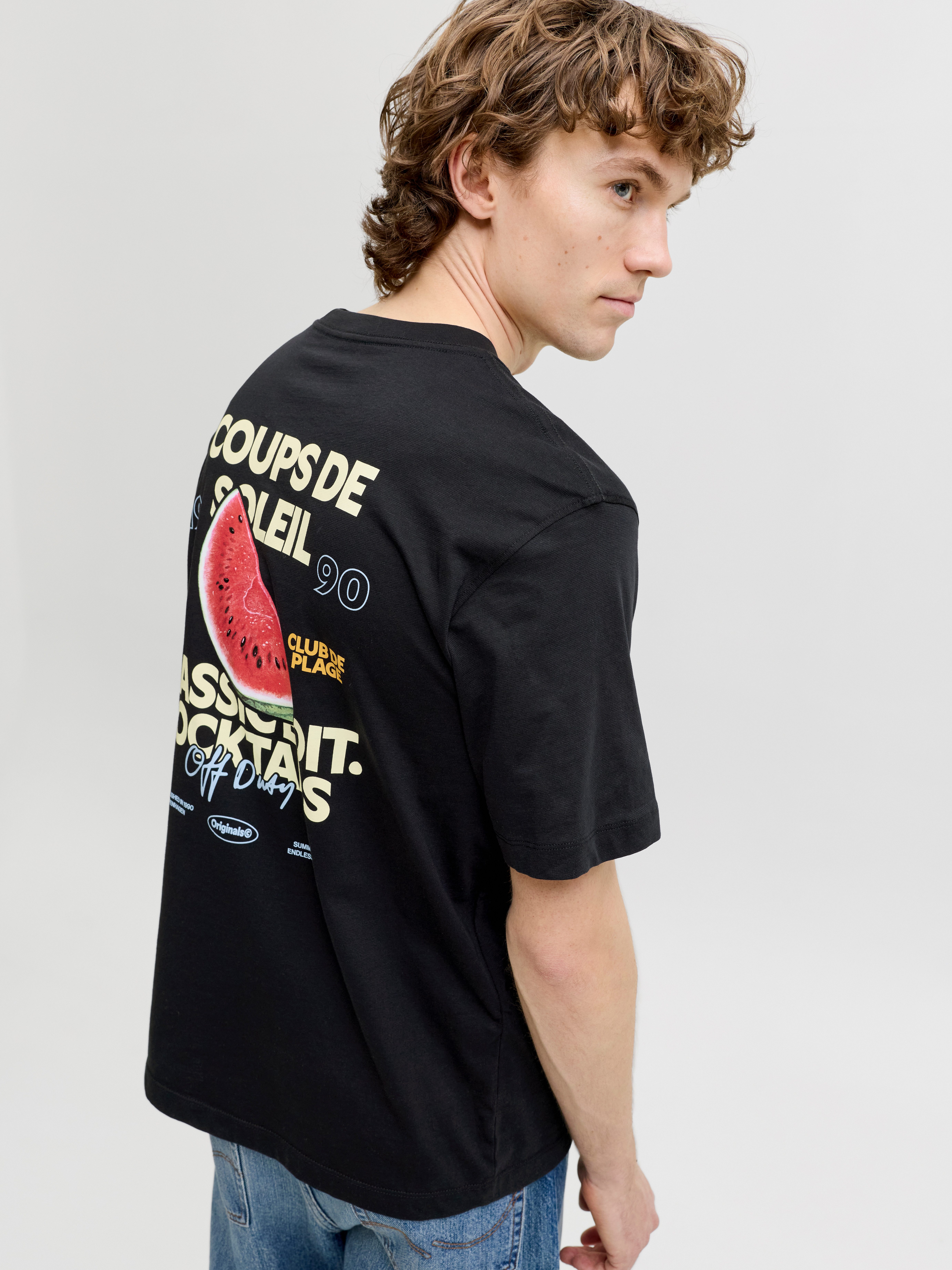 Jack & Jones T-Shirt JORRIVIERA VINTAGE POSTER BACK TEE SS CN mit Print