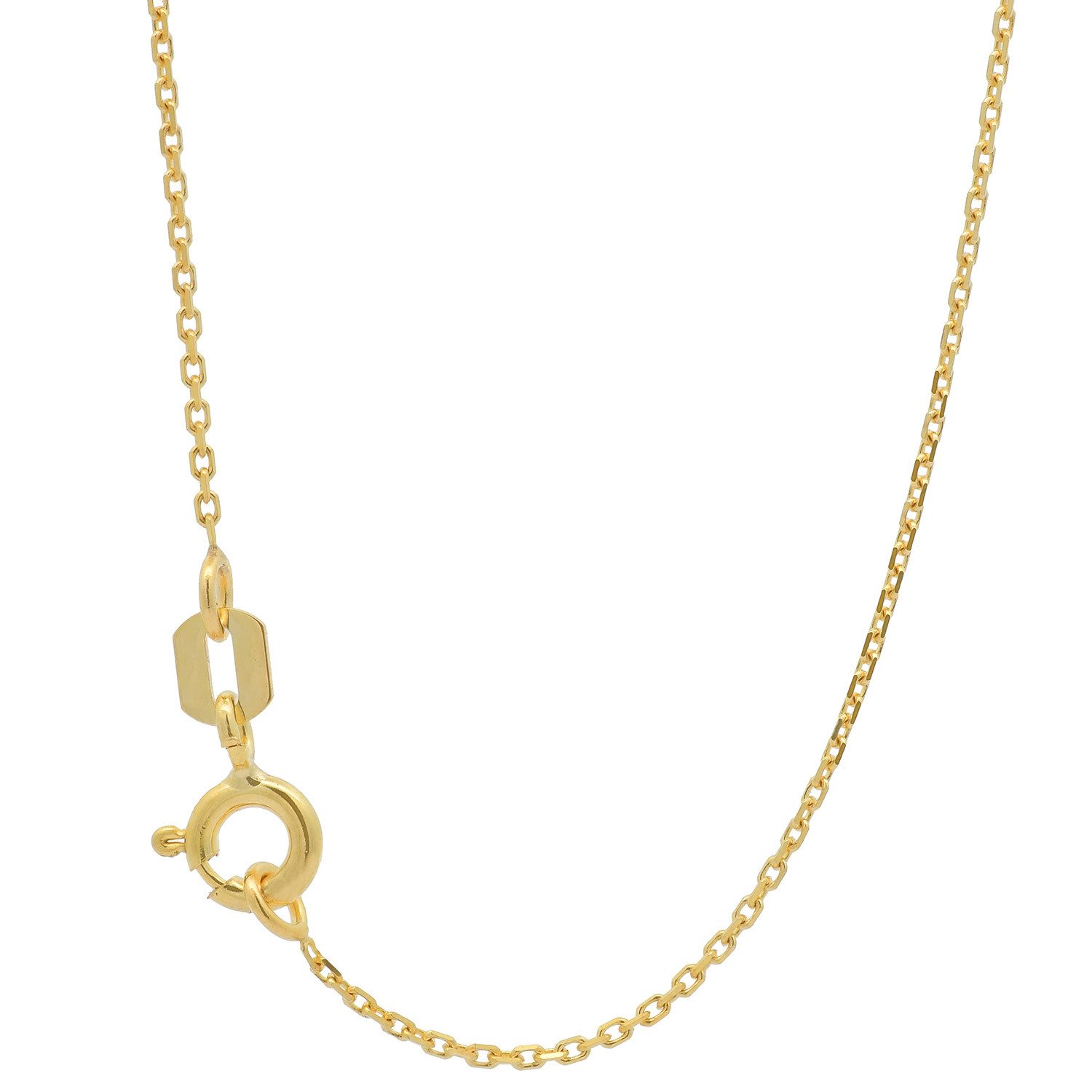 HOPLO Goldkette Goldkette Ankerkette Halskette Breite 0,8 mm 36 cm 585 - 14 Karat Gold, Made in Germany