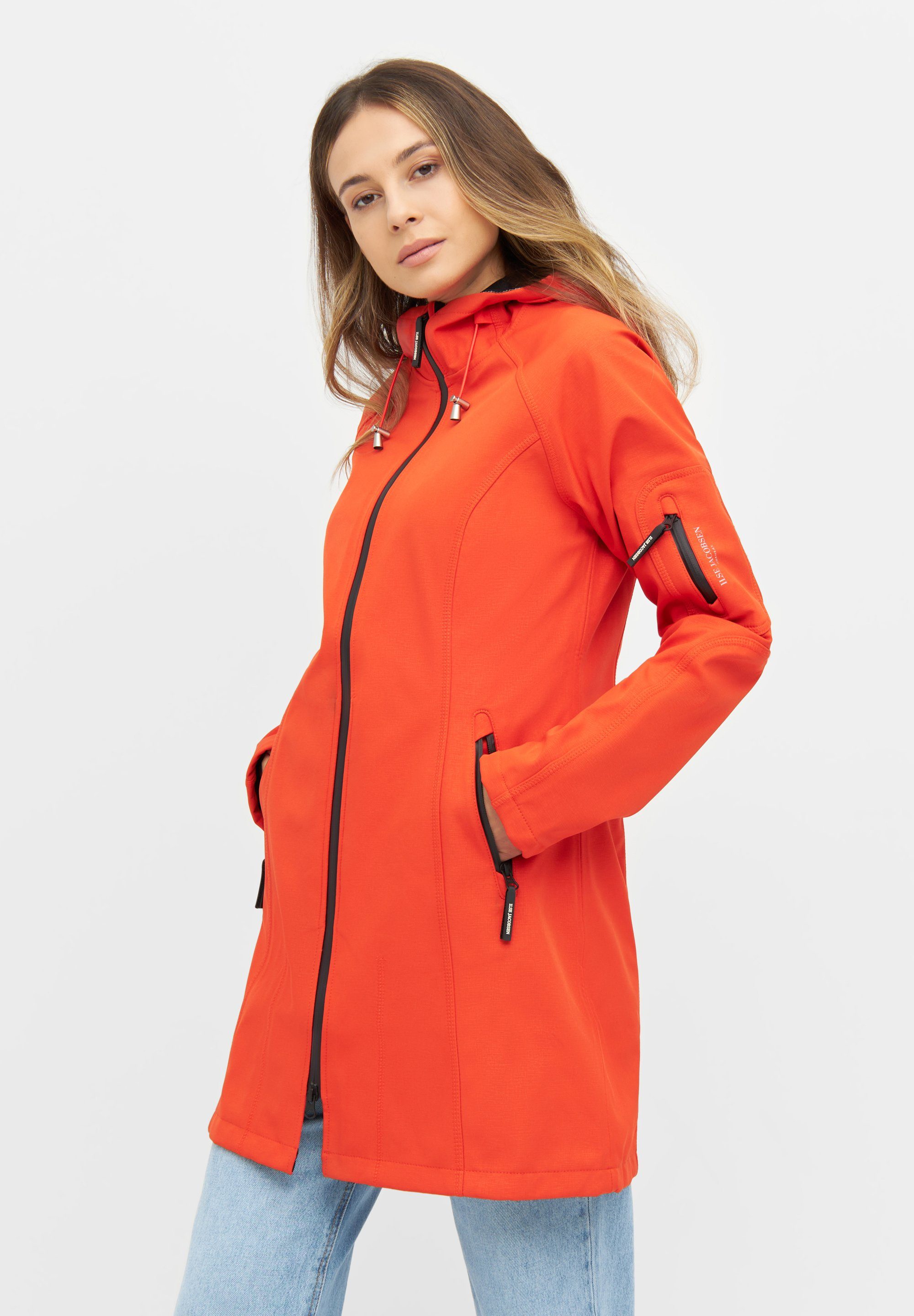 2 Wege warm Ilse Reißverschluss, schmutzabweisend, Regenmantel RAIN37 Jacobsen orange Atmungsaktiv, Softshell