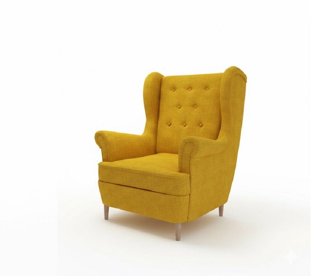 JVmoebel Ohrensessel Sessel Design Couch Sofa Sitzer Leder Lounge Club Polster SOFORT