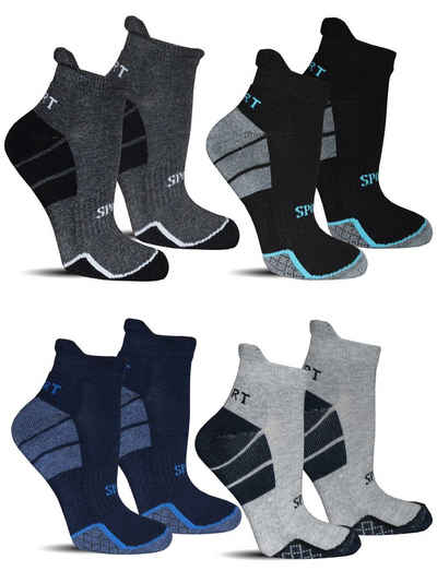 Socked Sportsocken »Sneaker Laufsocken« (Beutel, 6-Paar, 4 verschiedene Farben) gepolsterte Sohle und Ferse