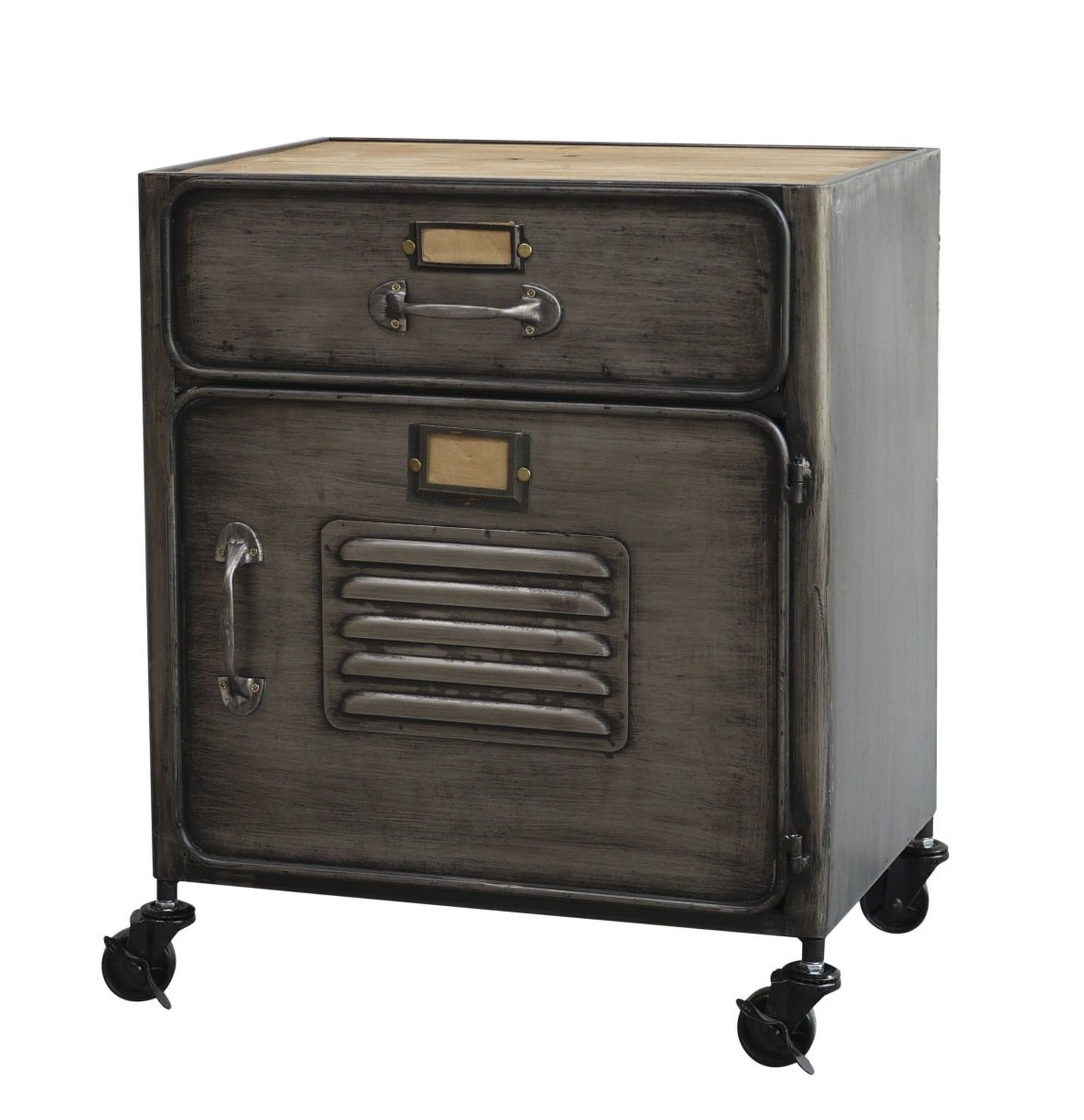 Rollcontainer Factory Schrank Rollcontainer Nachttisch Metall 54x47x34cm Chic