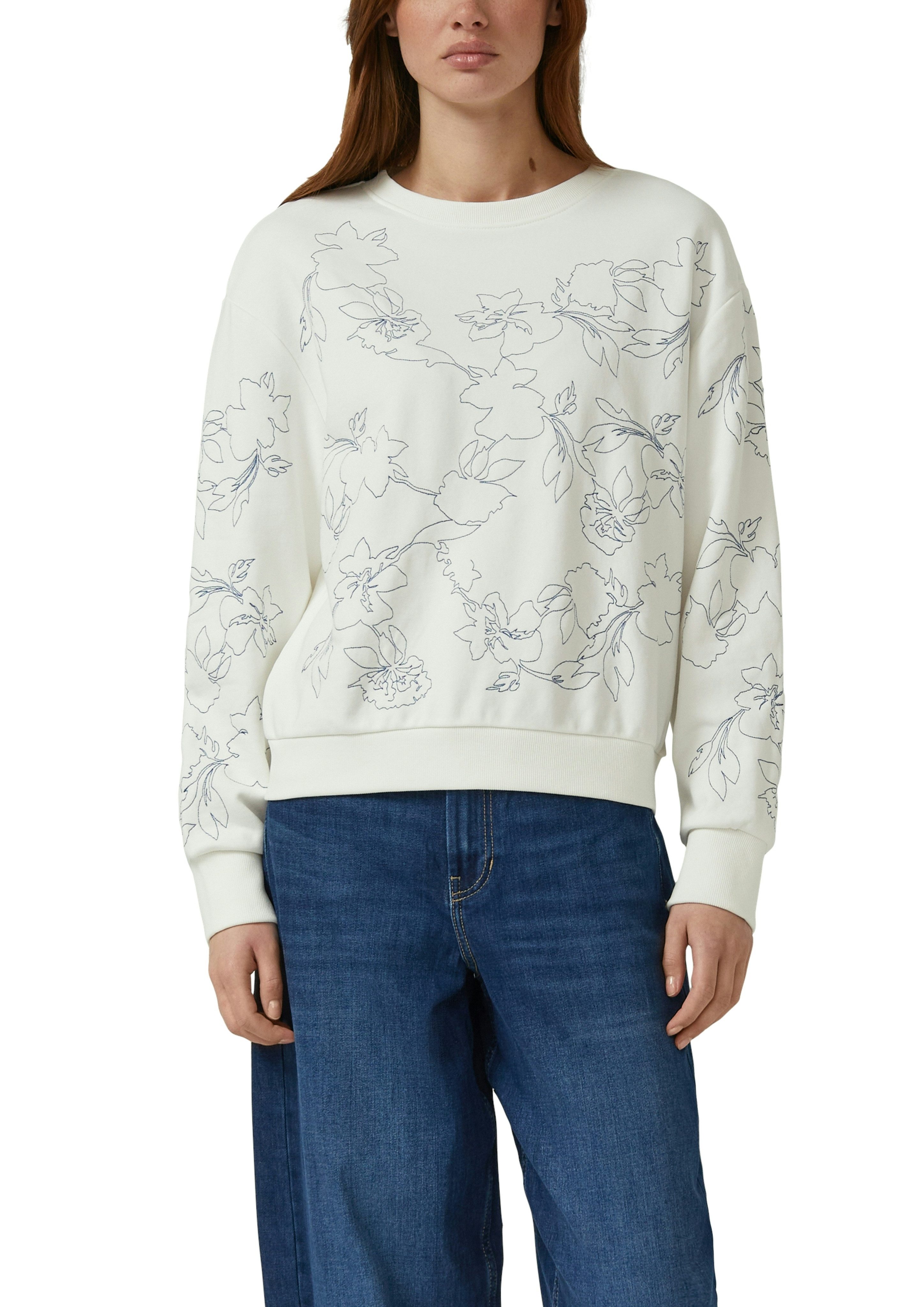 s.Oliver Sweater mir floraler Stickerei