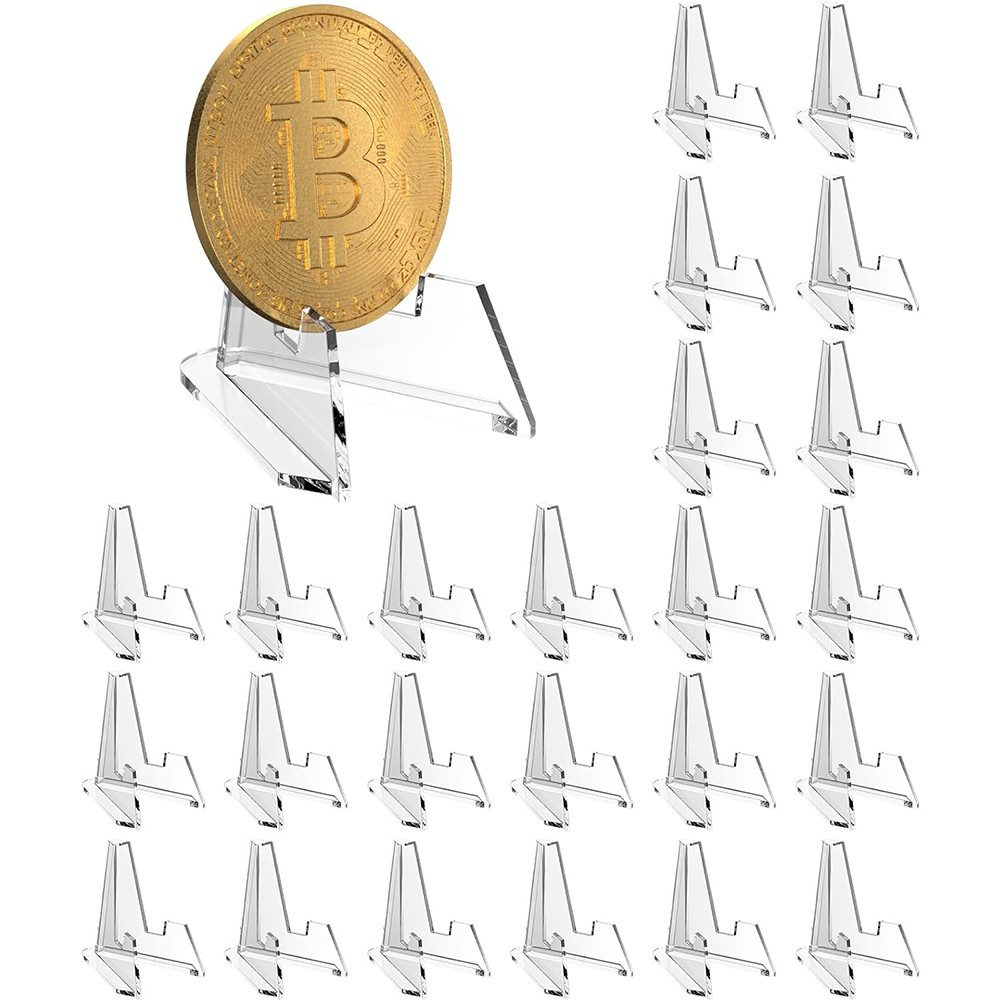 NUODWELL Підставка картки 24 Stück Acryl Kartenständer,Mini Transparenter Acryl Staffeleiständer, (24-tlg), Kartenständer für Münzen, Taschenuhren, Medaillen, Karten, Bilder